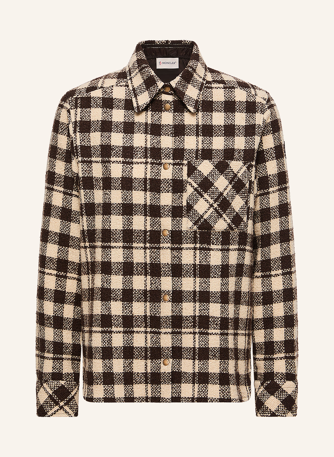 MONCLER Overjacket: ECRU / DUNKELBRAUN