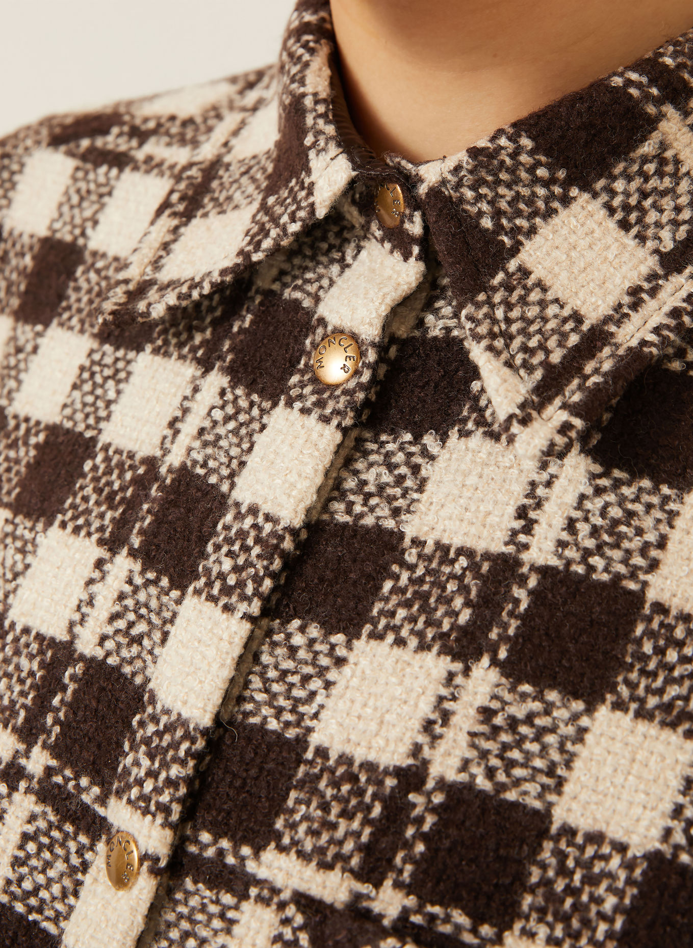 MONCLER Overjacket: ECRU / DUNKELBRAUN