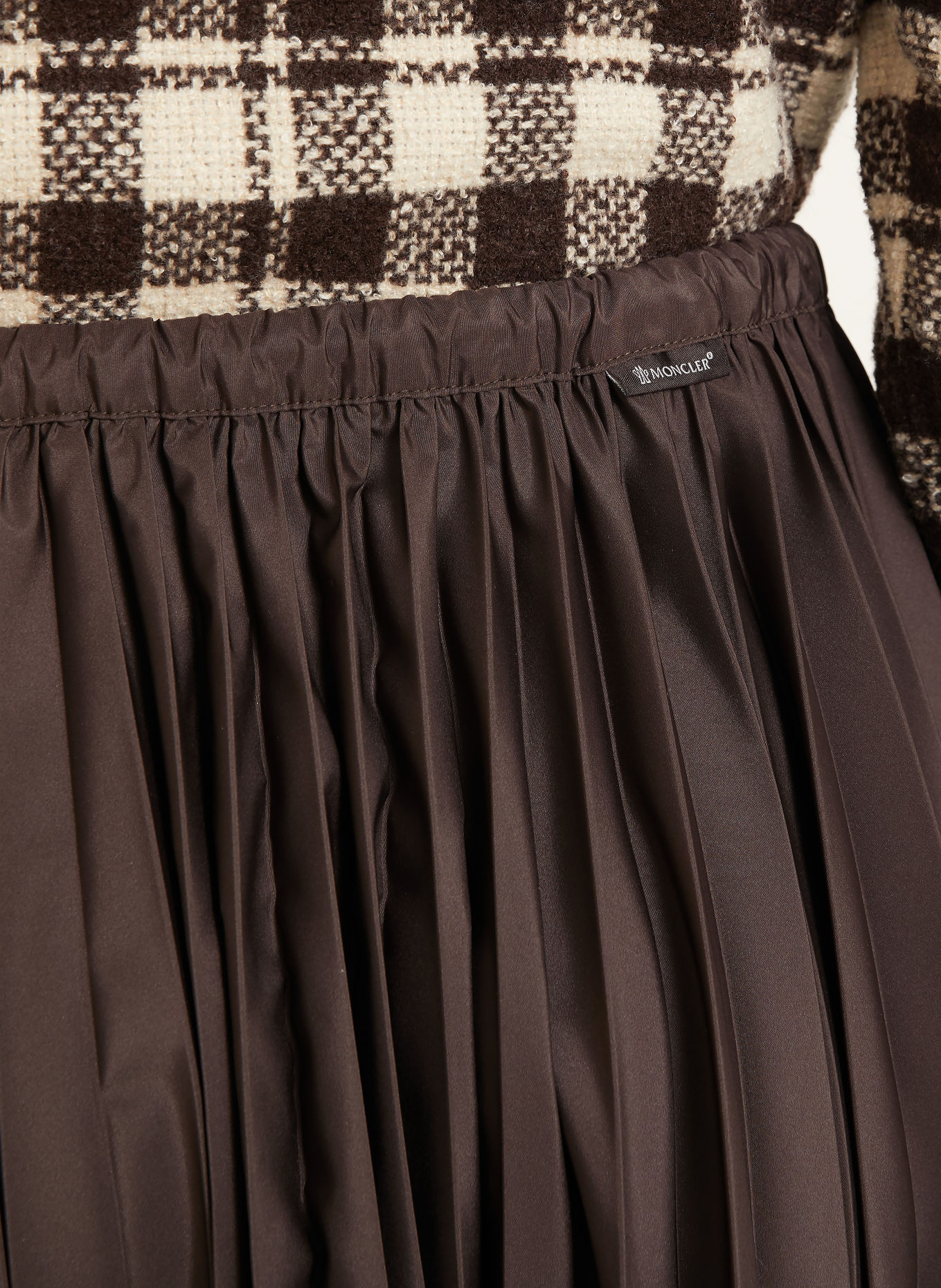 MONCLER Pleated skirt: DARK BROWN