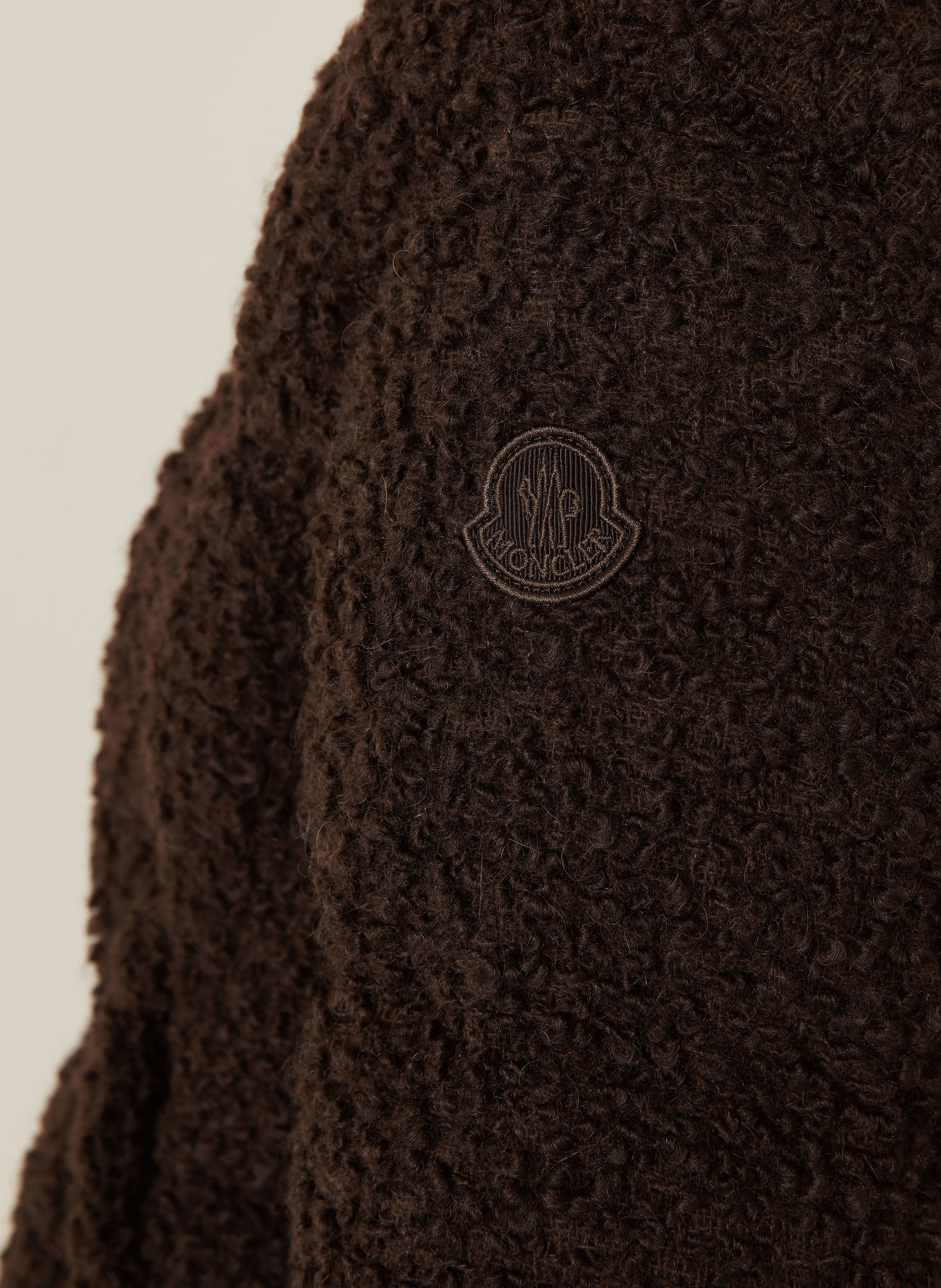 MONCLER Daunenjacke CRISTALLIN im Materialmix: DUNKELBRAUN