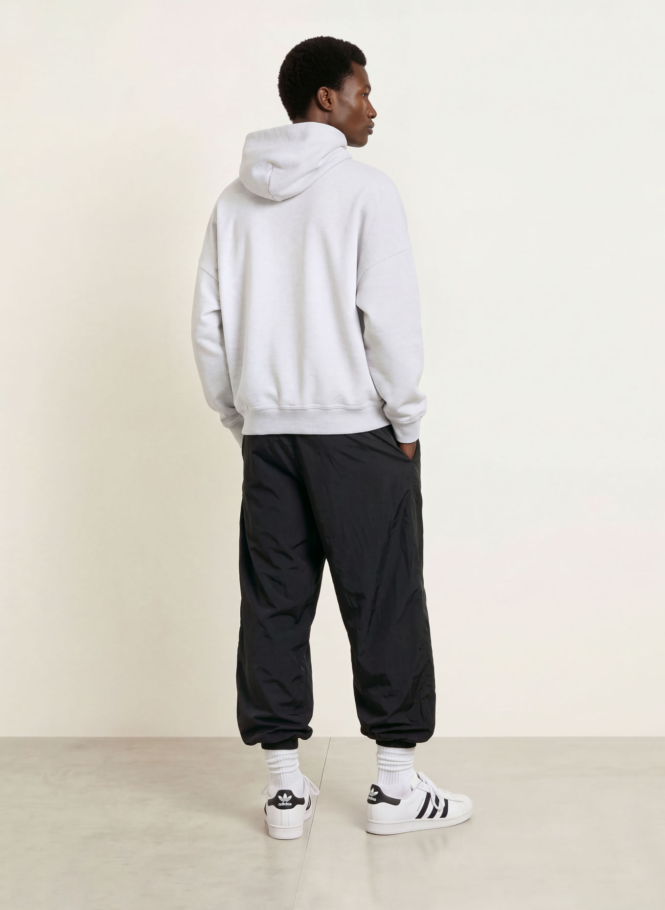 adidas Originals Hoodie BLOCK: HELLGRAU / ECRU / DUNKELBLAU