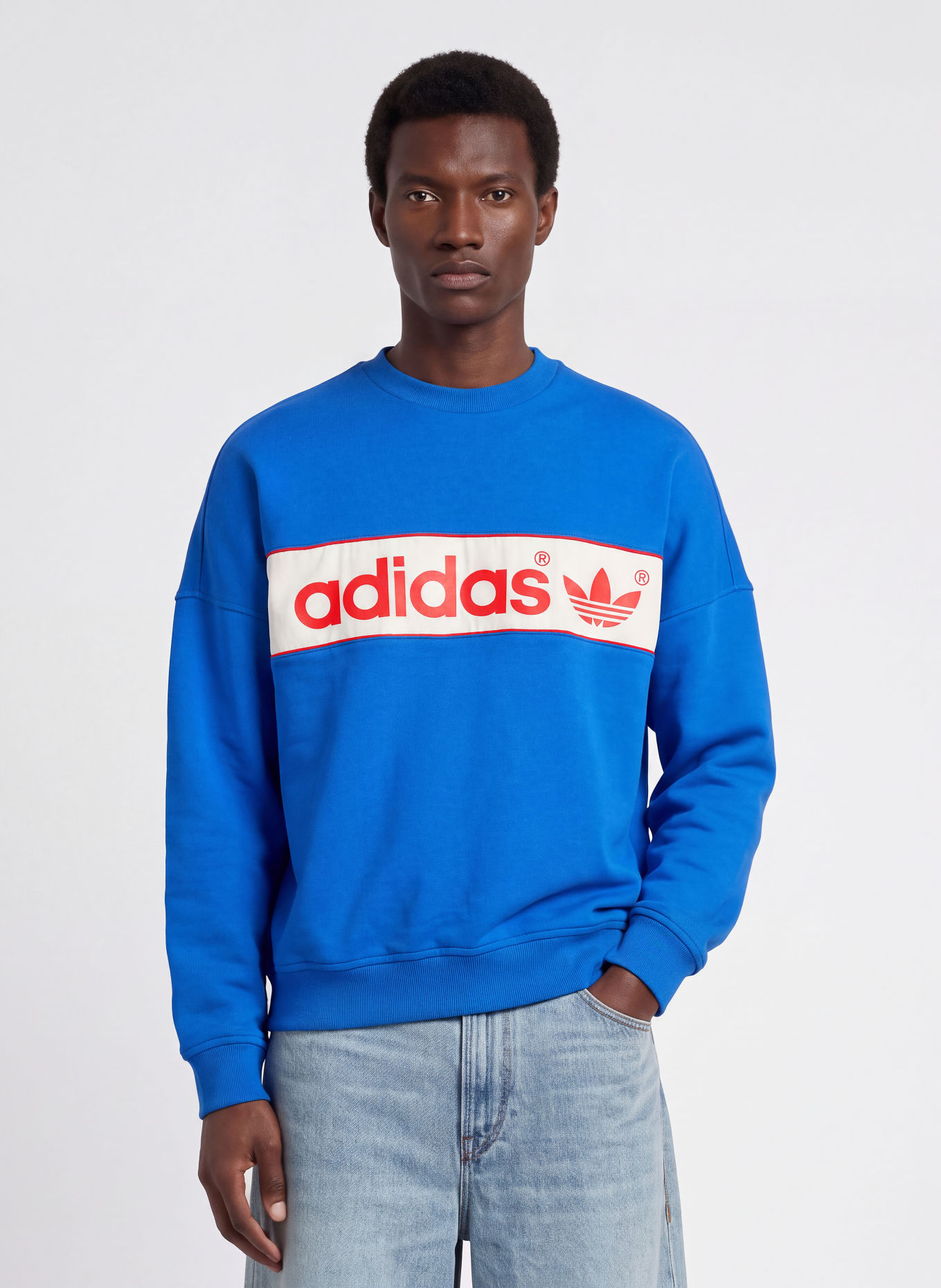 adidas Originals Sweatshirt BLOCK: BLAU / ROT / WEISS