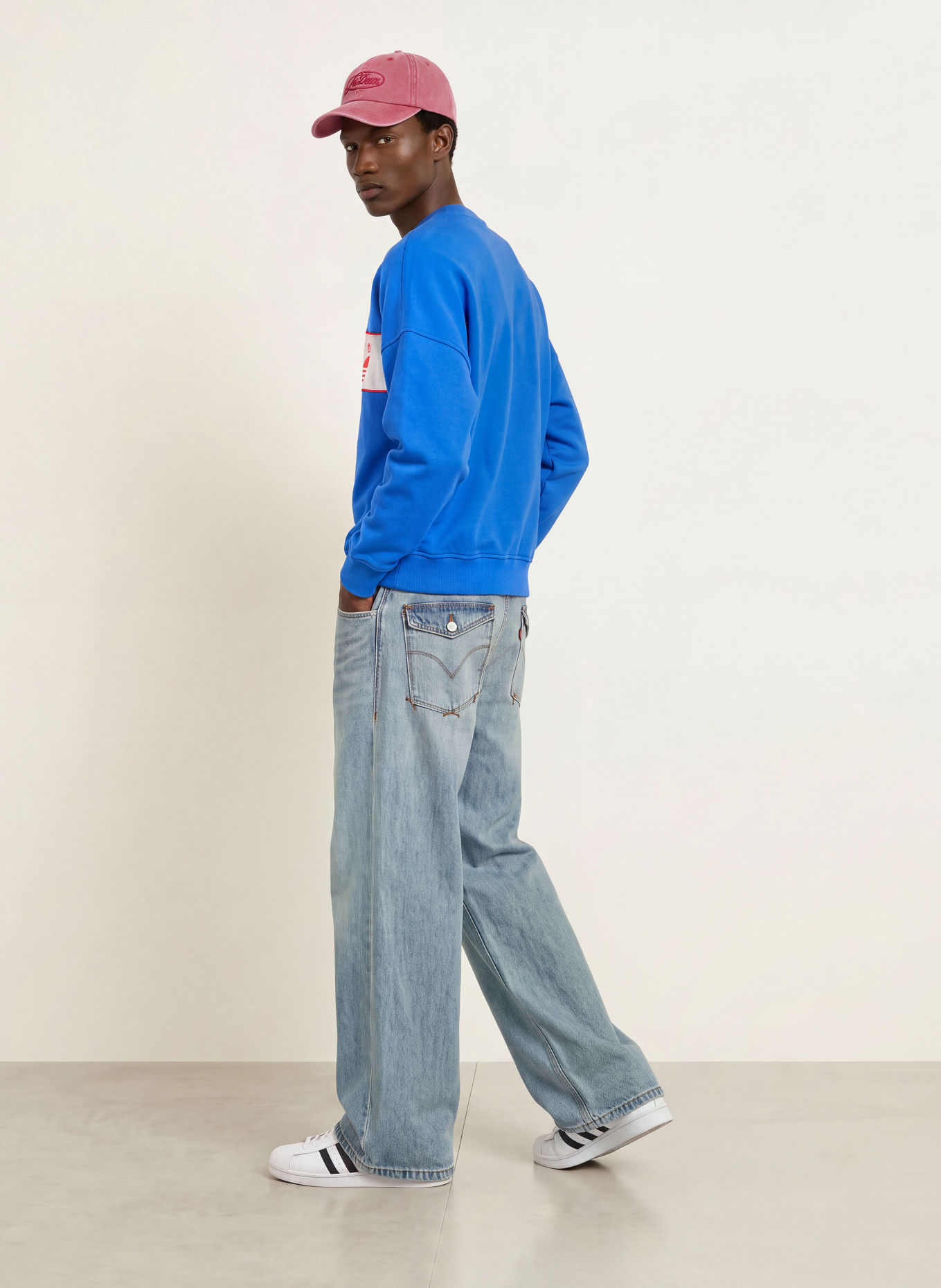 adidas Originals Sweatshirt BLOCK: BLAU / ROT / WEISS
