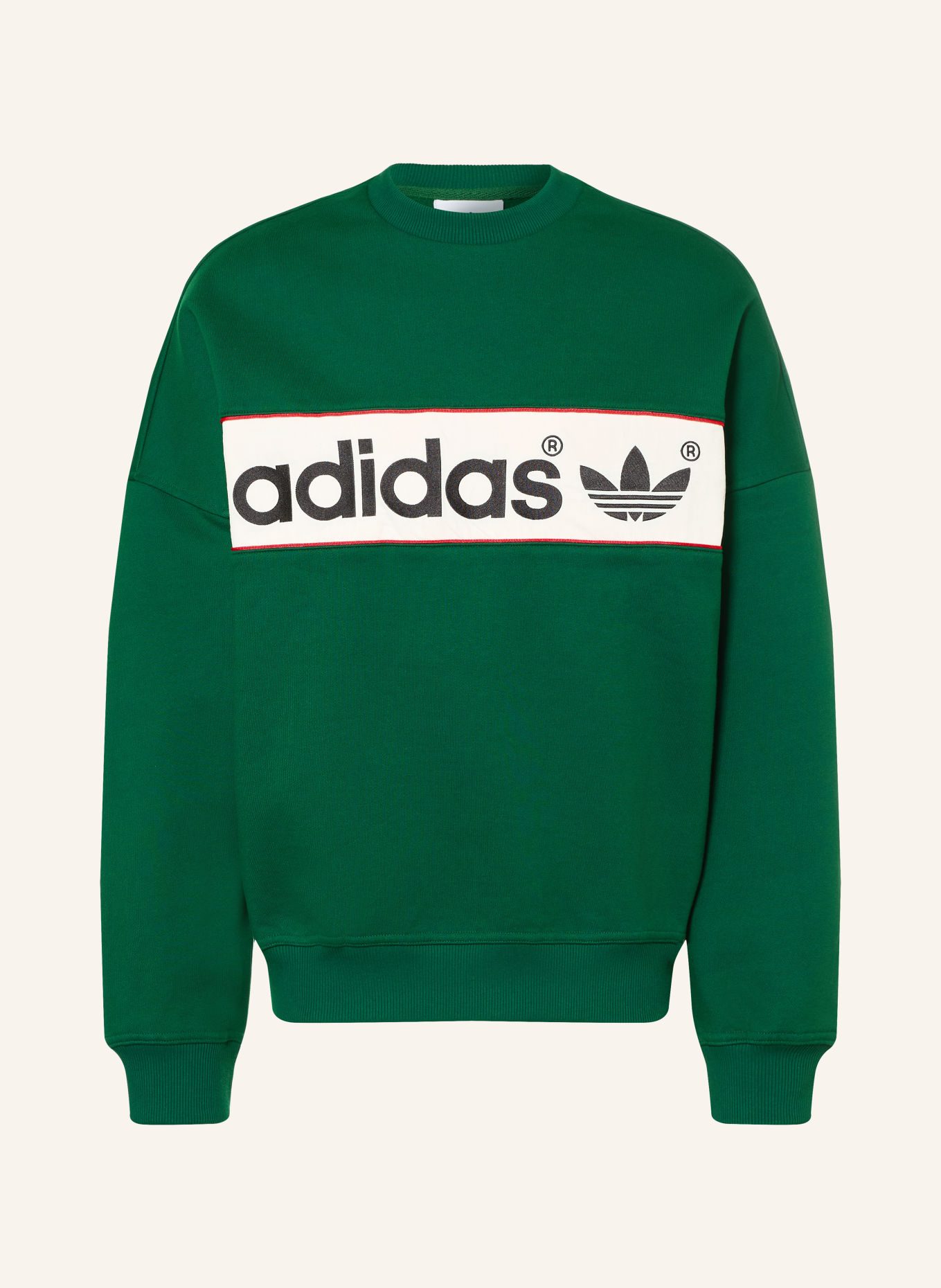 adidas Originals Sweatshirt BLOCK: DUNKELGRÜN / ROT / WEISS