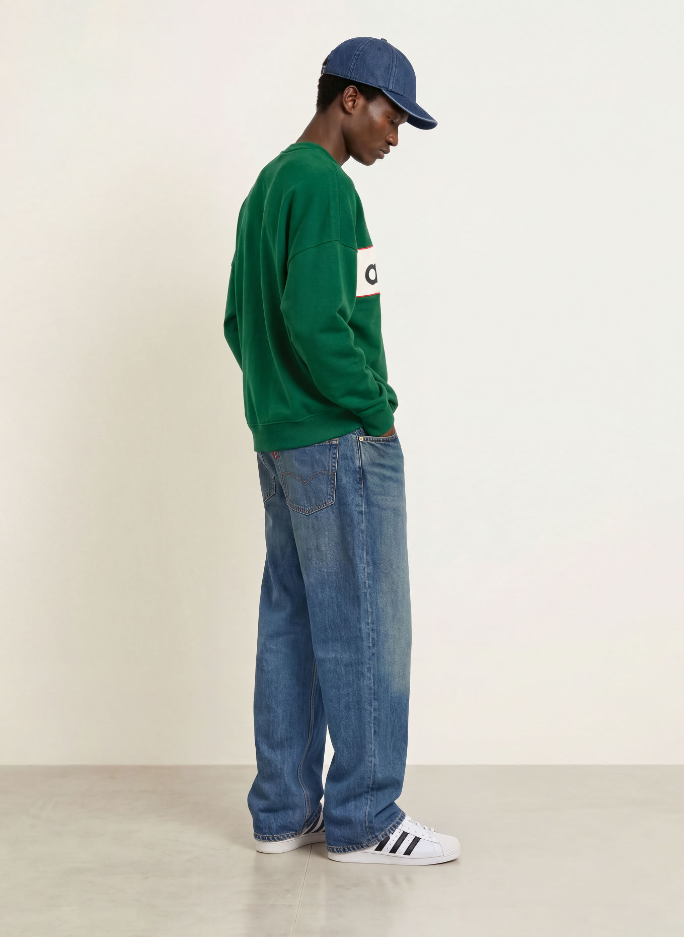 adidas Originals Sweatshirt BLOCK: DUNKELGRÜN / ROT / WEISS