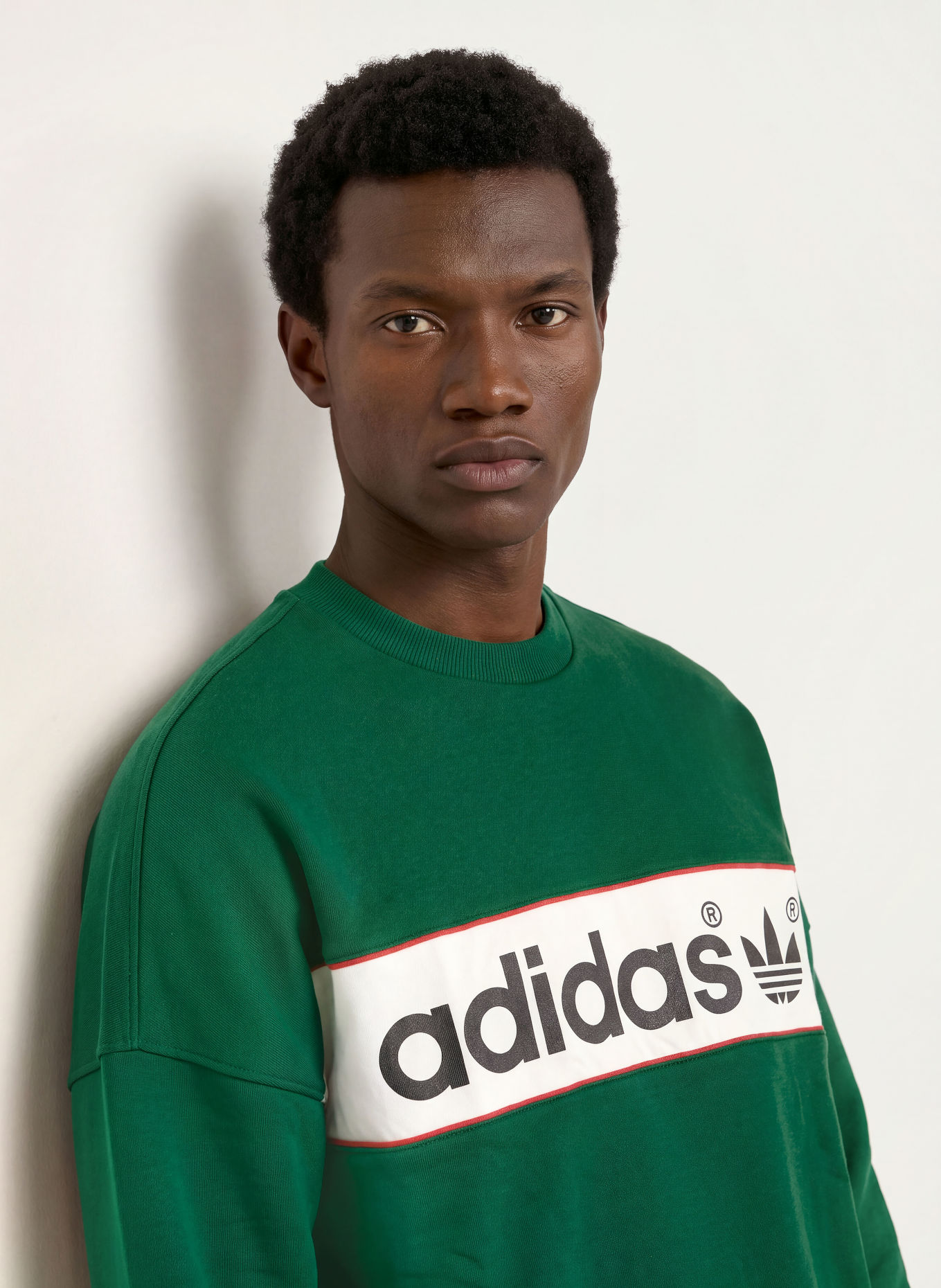 adidas Originals Sweatshirt BLOCK: DUNKELGRÜN / ROT / WEISS