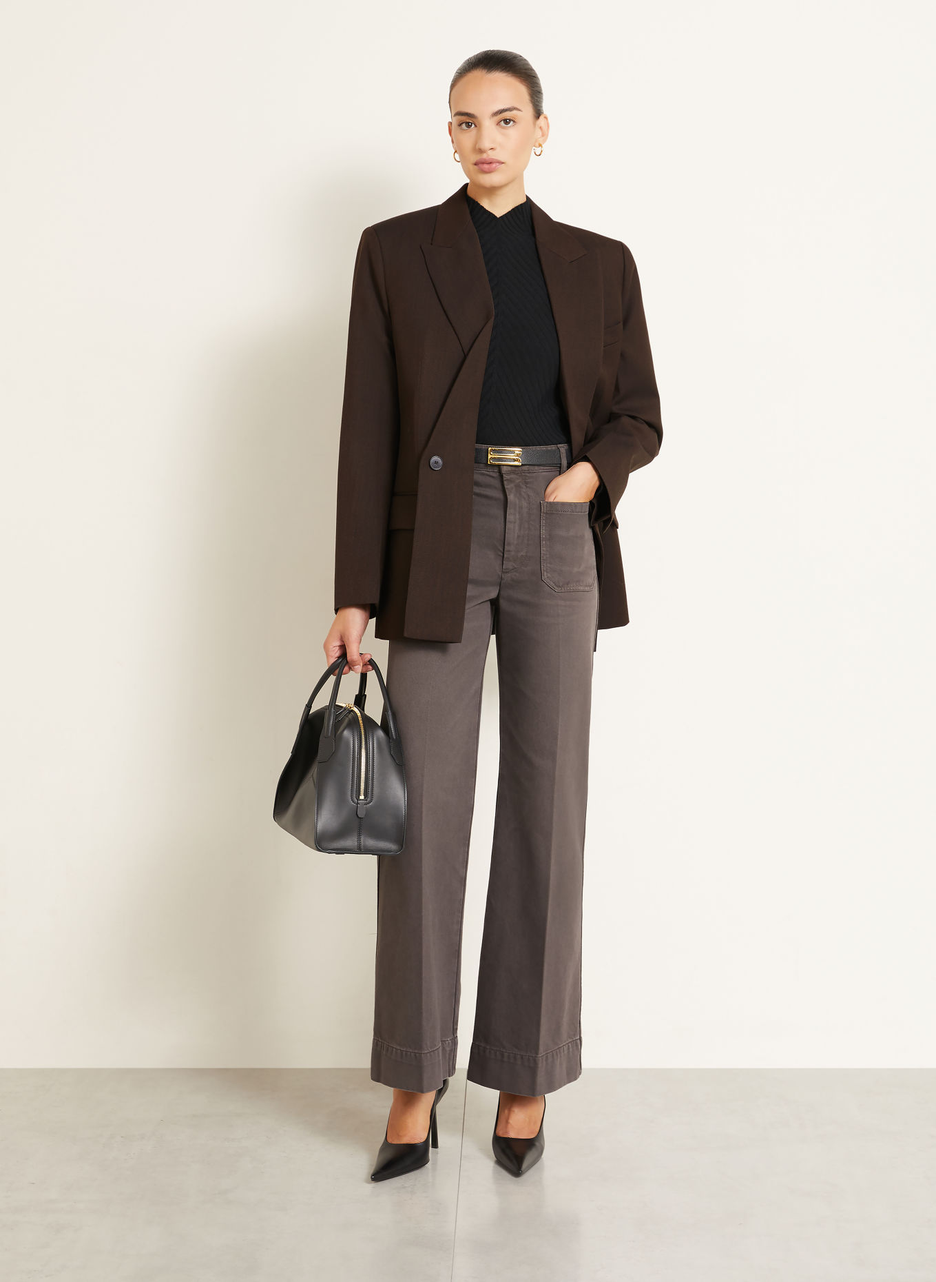 VICTORIA BECKHAM Longblazer: DUNKELBRAUN