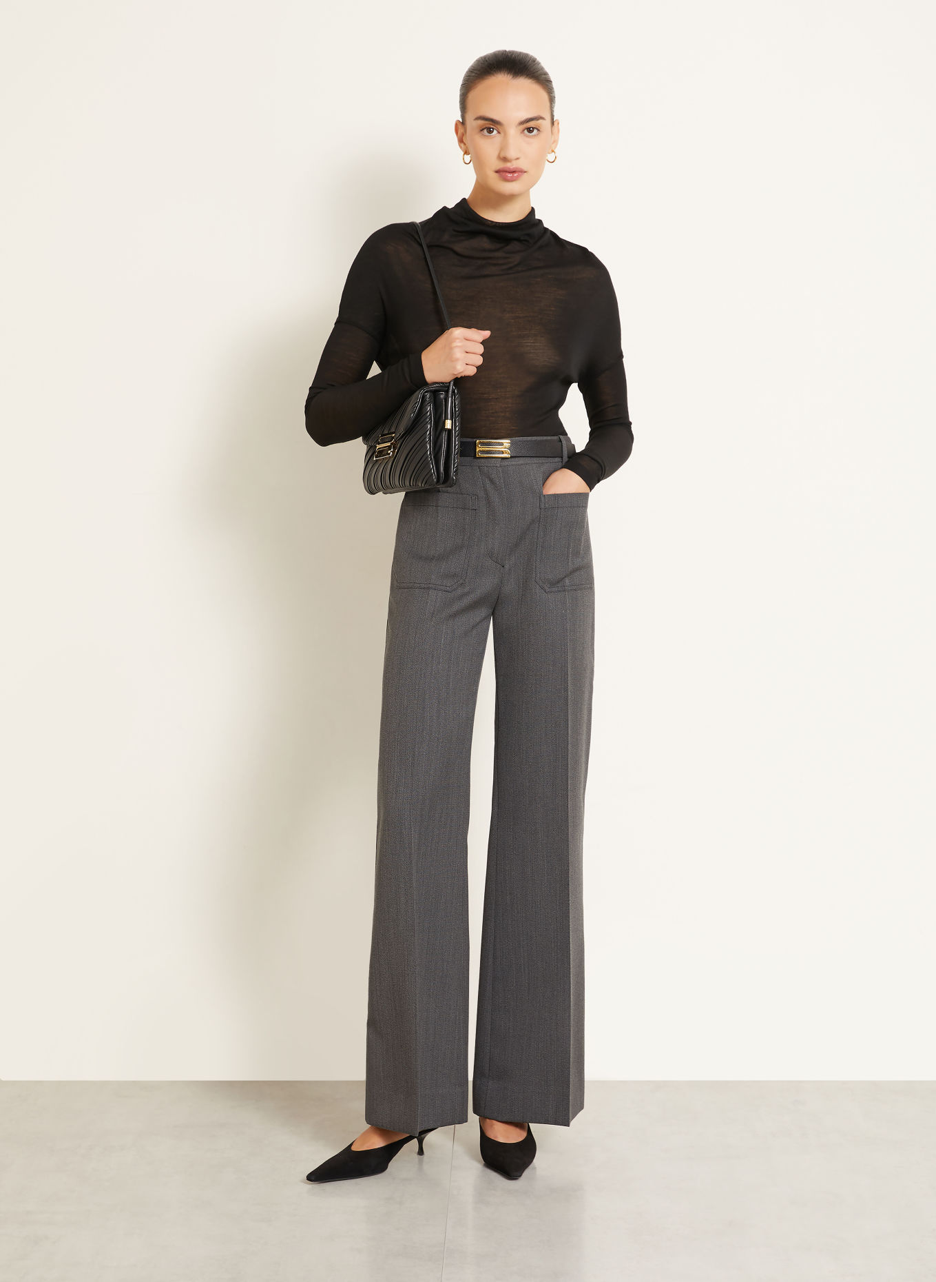 VICTORIA BECKHAM Jean wide leg ALINA: 9985 FOSSIL GREY