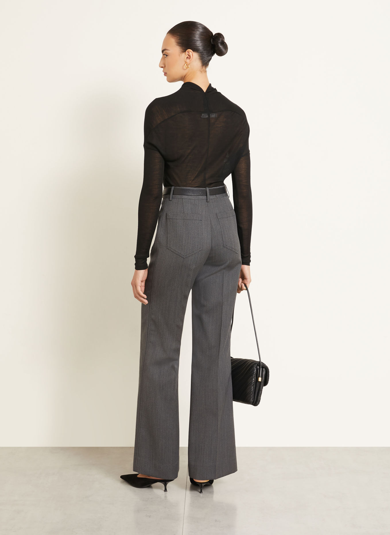 VICTORIA BECKHAM Jean wide leg ALINA: 9985 FOSSIL GREY