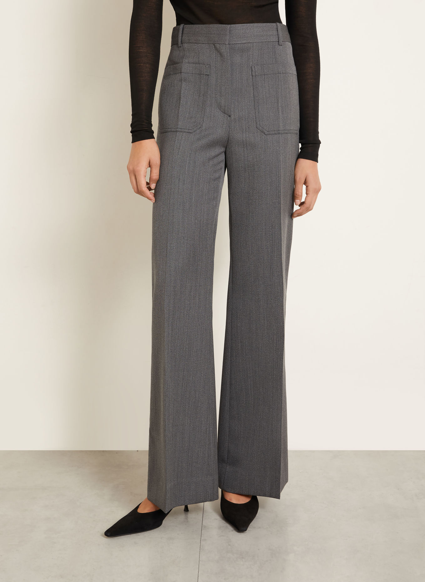 VICTORIA BECKHAM Jean wide leg ALINA: 9985 FOSSIL GREY