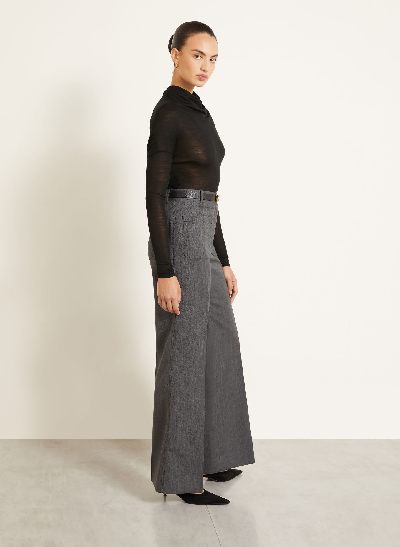 VICTORIA BECKHAM Jean wide leg ALINA: 9985 FOSSIL GREY