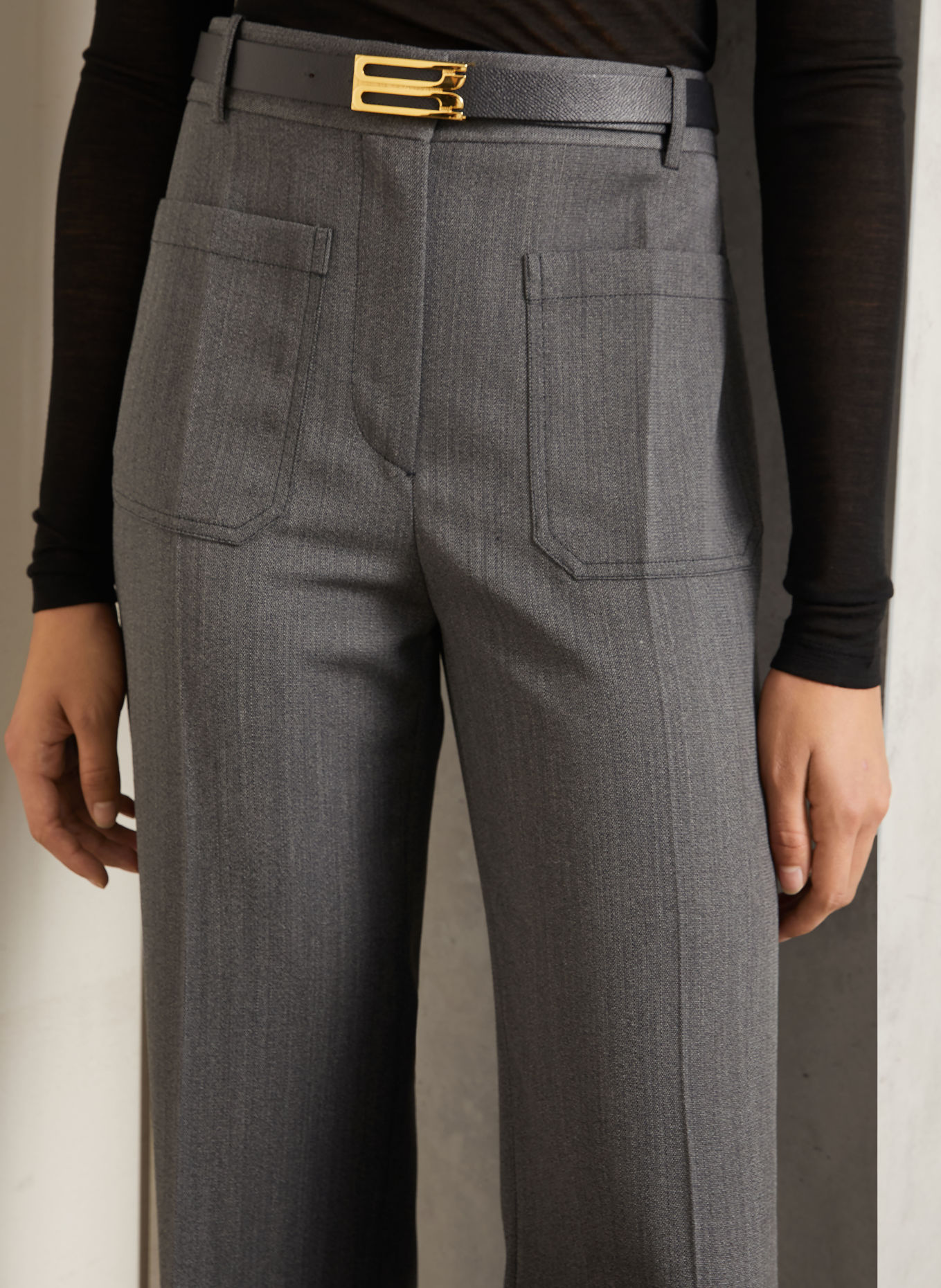 VICTORIA BECKHAM Jean wide leg ALINA: 9985 FOSSIL GREY