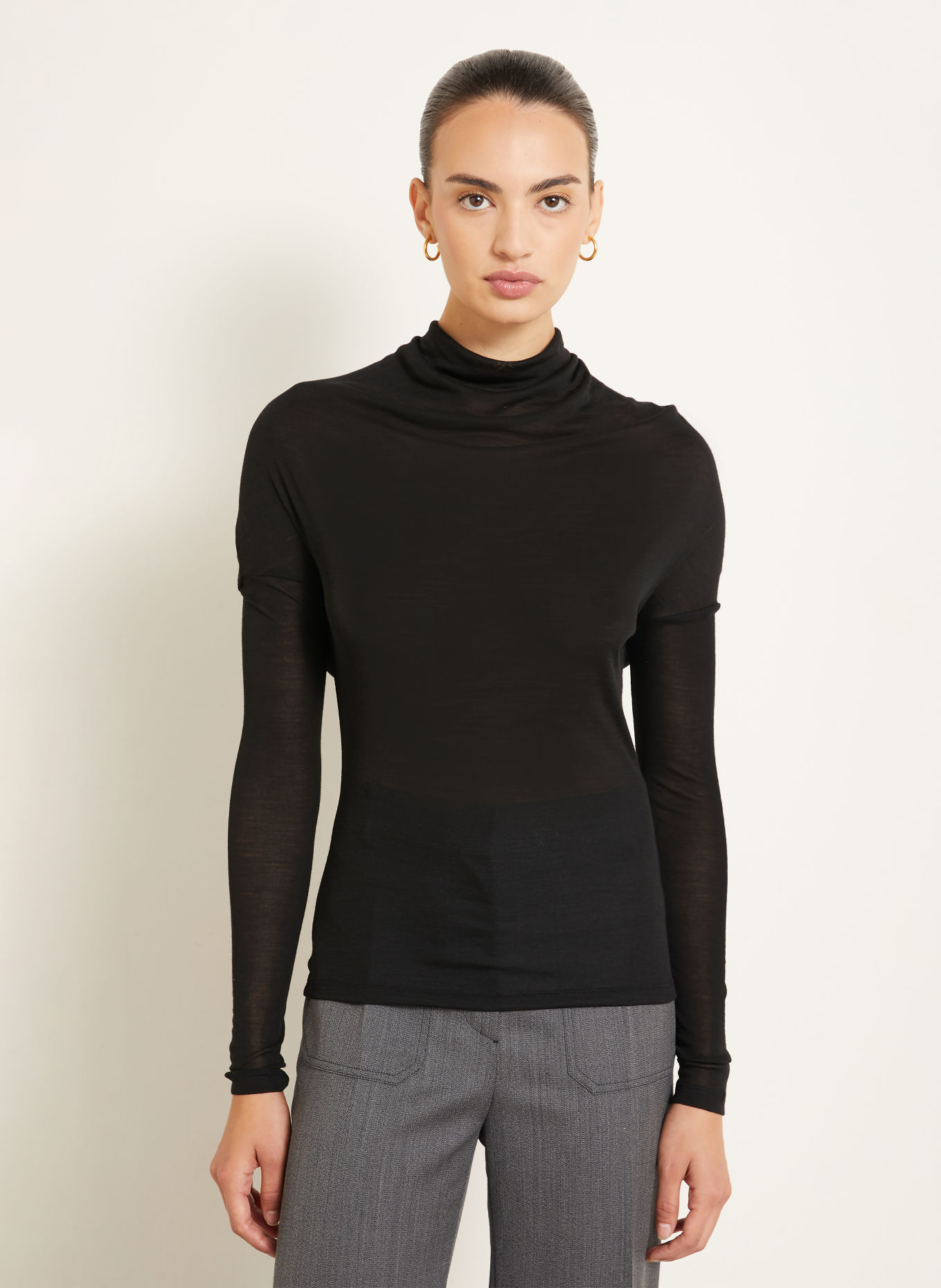 VICTORIA BECKHAM Longsleeve: SCHWARZ