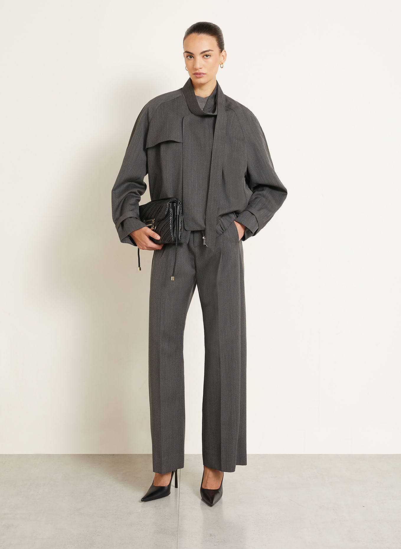 VICTORIA BECKHAM Blouson avec col amovible: GRIS