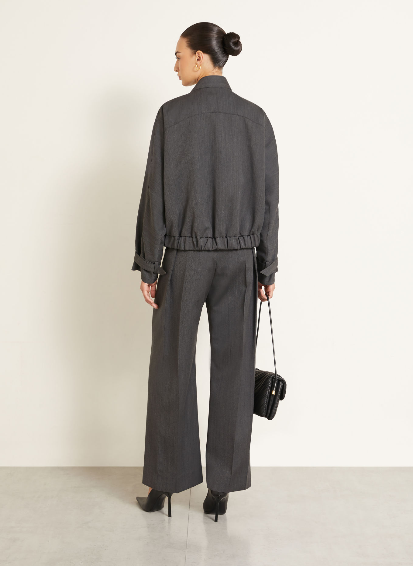 VICTORIA BECKHAM Blouson avec col amovible: GRIS
