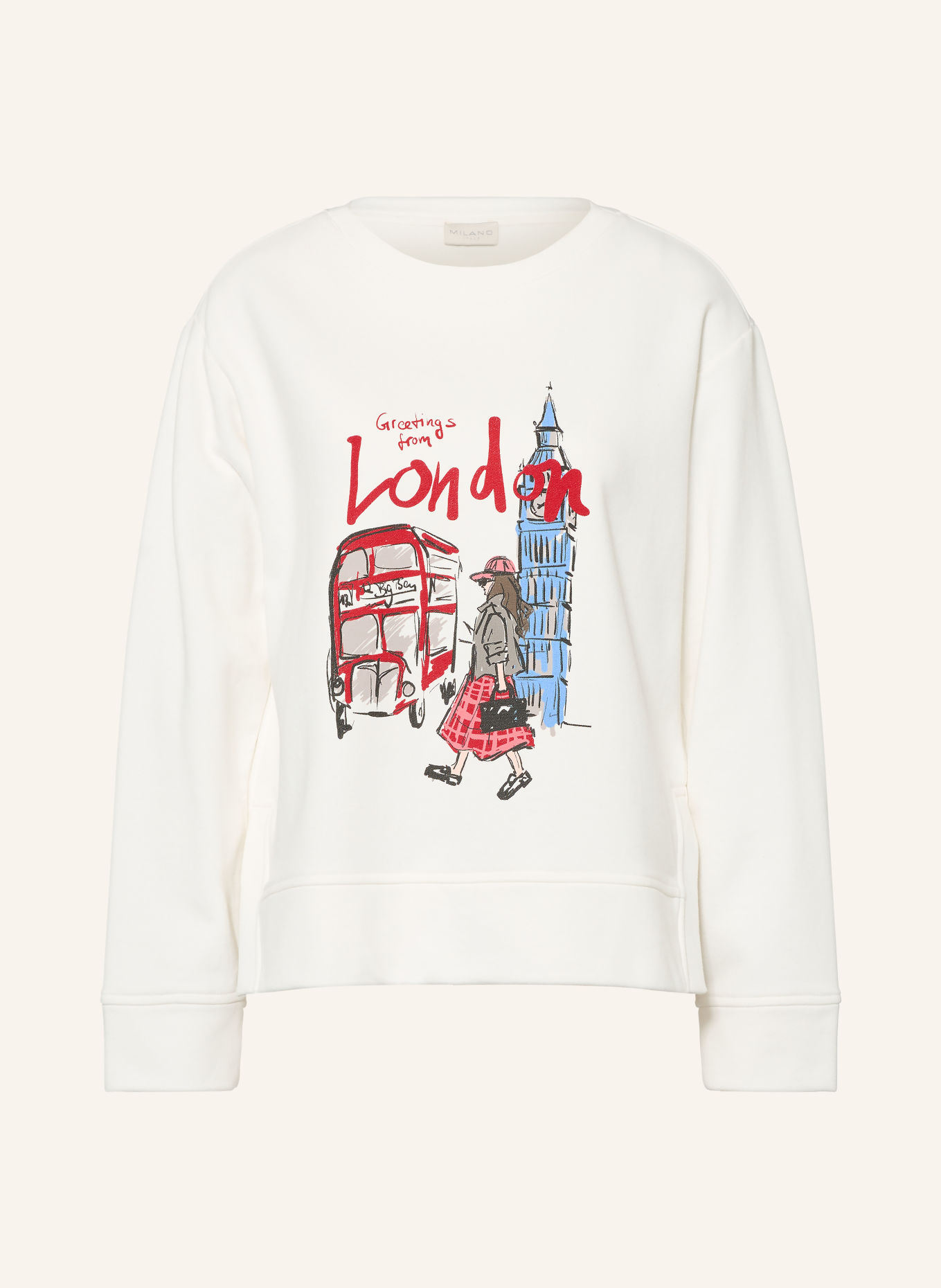 MILANO ITALY Sweatshirt: CRÈME / ROUGE / BLEU CLAIR