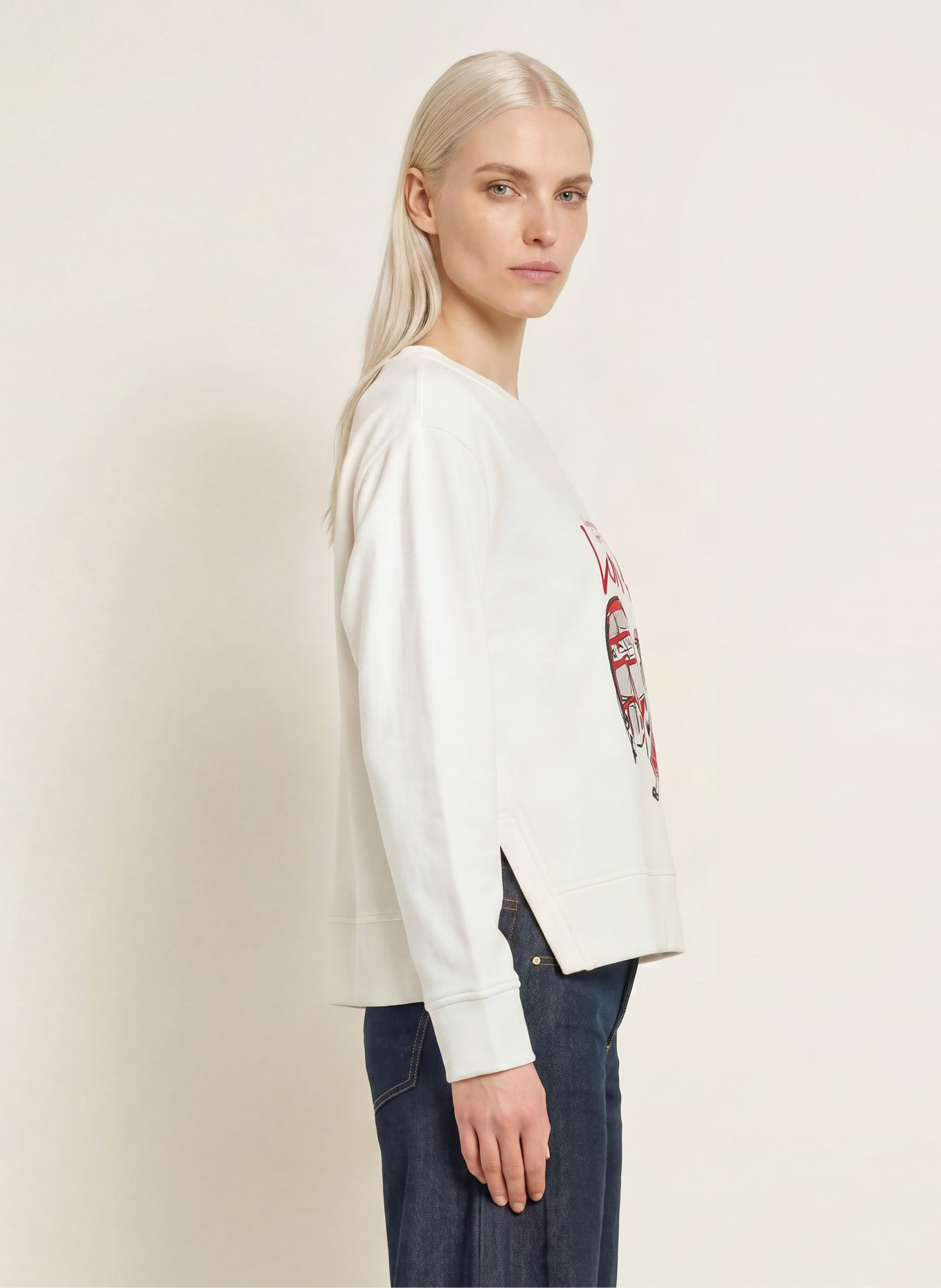 MILANO ITALY Sweatshirt: CRÈME / ROUGE / BLEU CLAIR