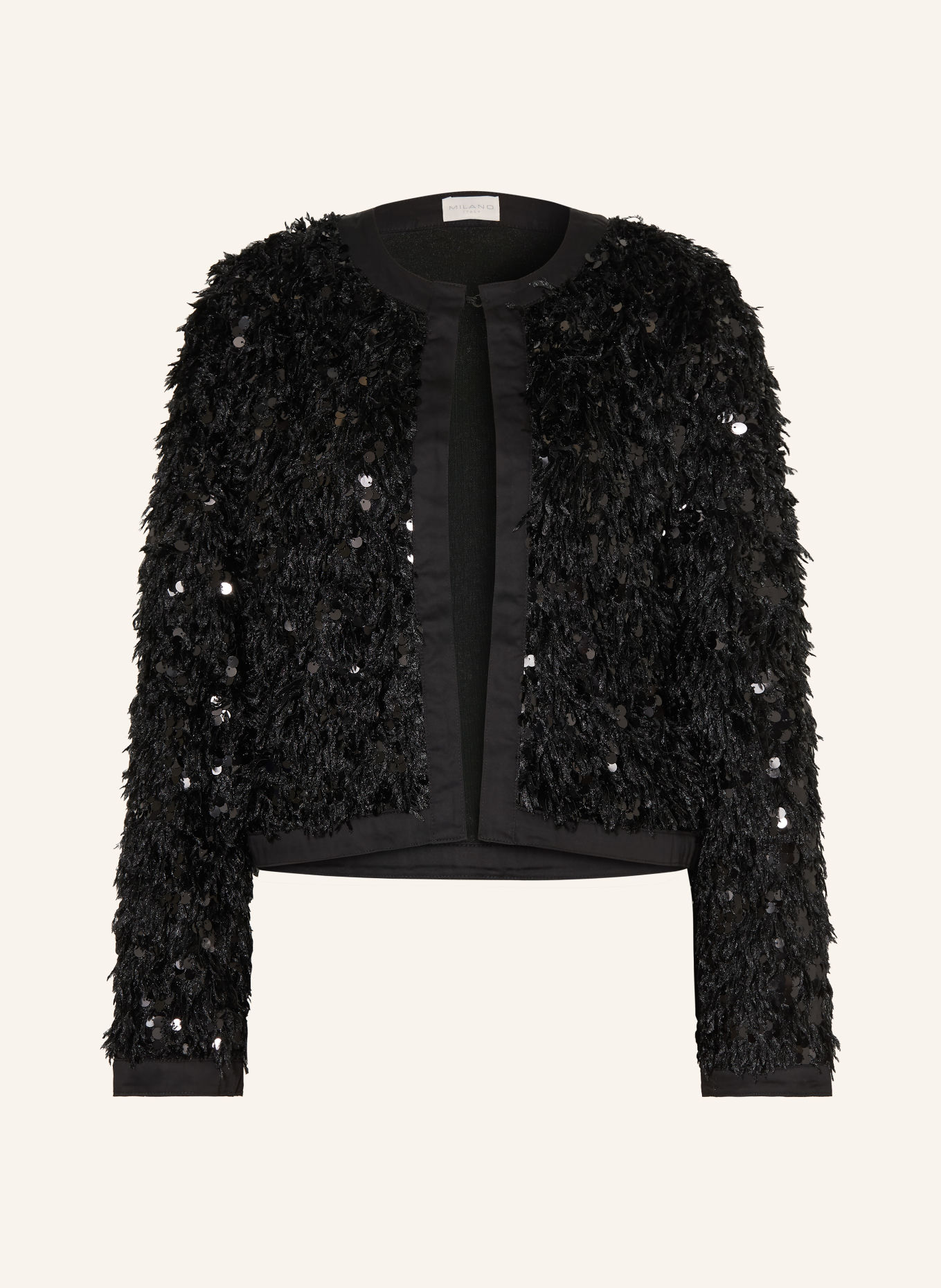 MILANO ITALY Boxy jacket with sequins: BLACK