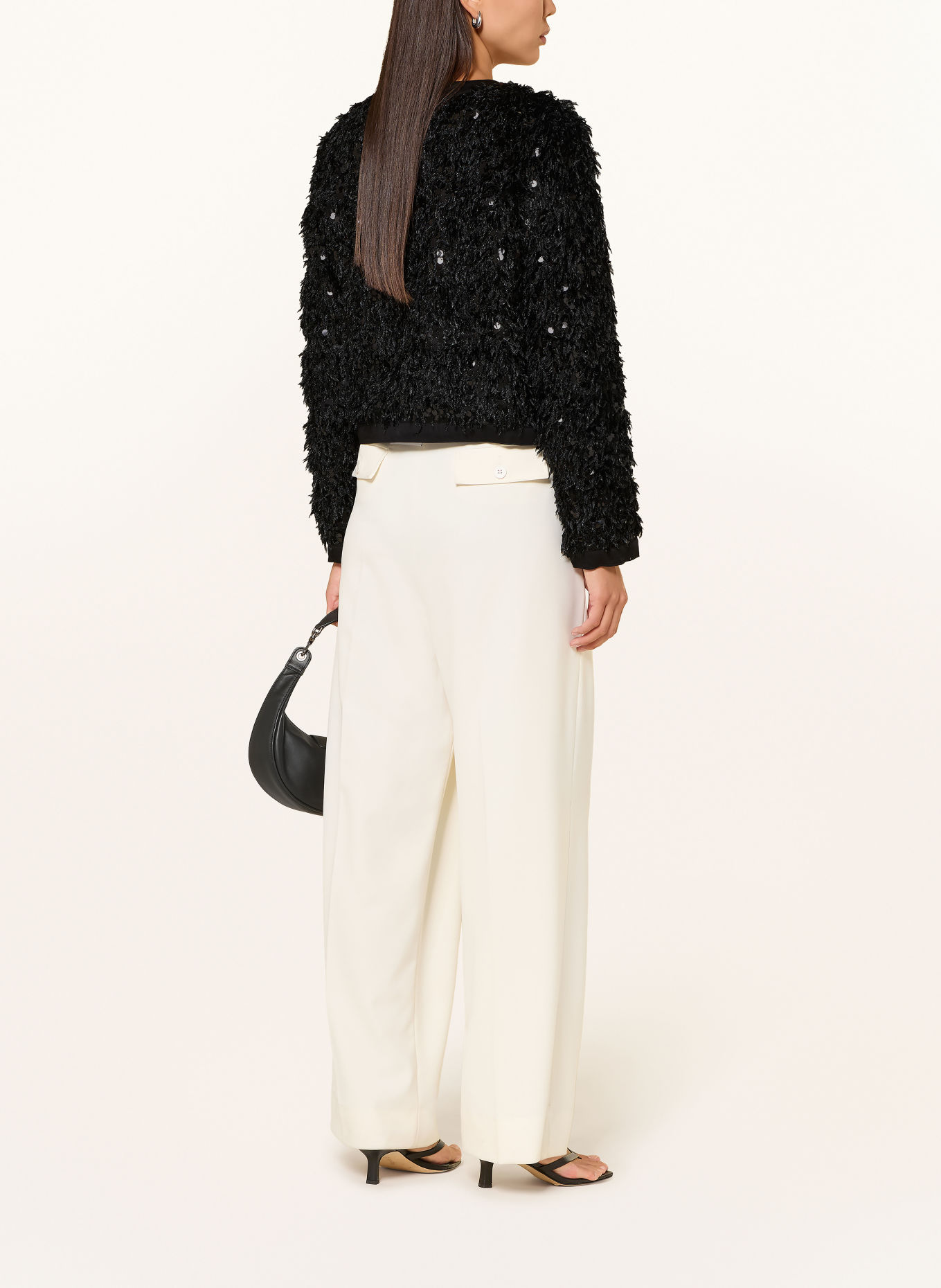 MILANO ITALY Boxy jacket with sequins: BLACK