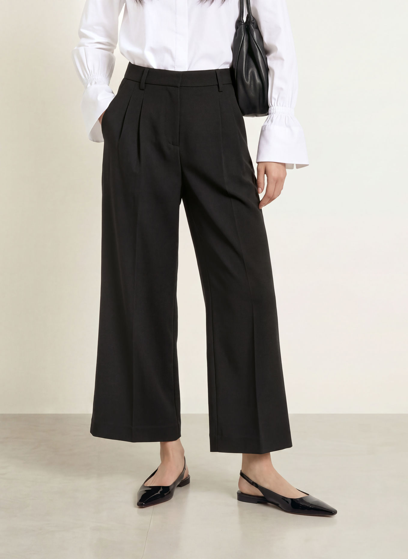 MILANO ITALY Wide-leg trousers: BLACK