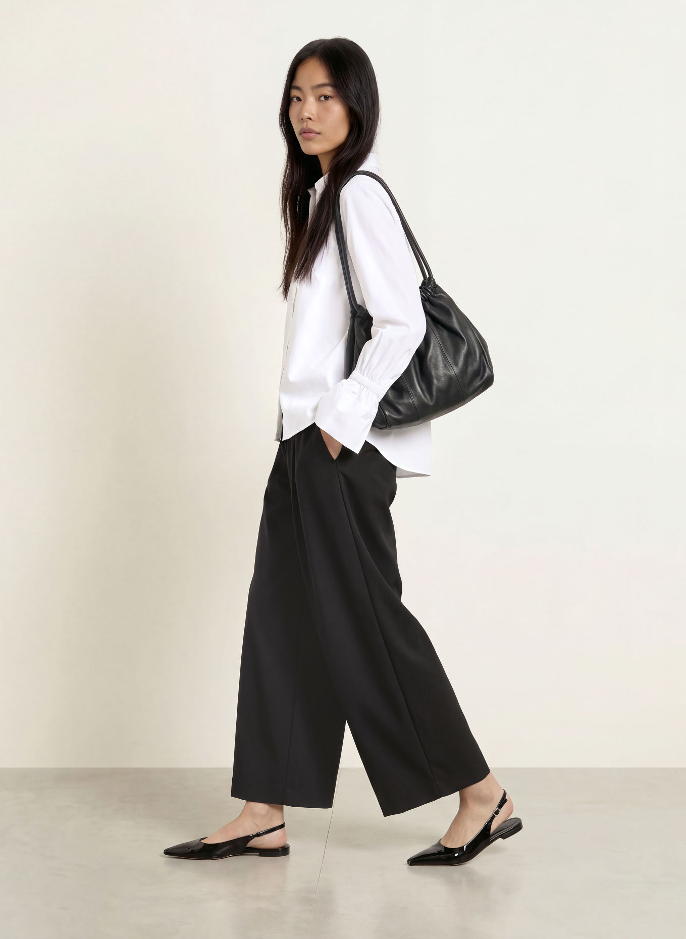 MILANO ITALY Wide-leg trousers: BLACK