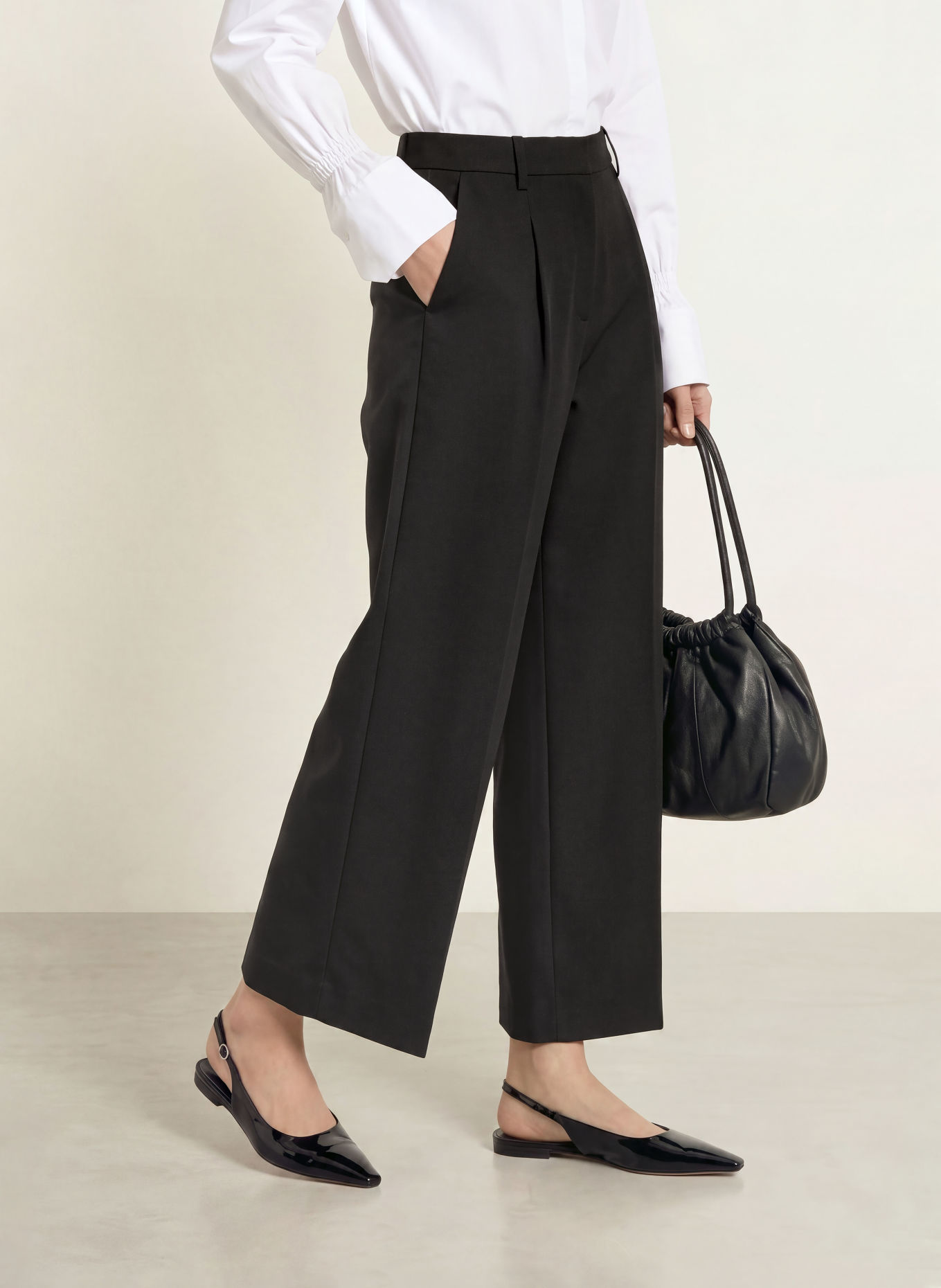 MILANO ITALY Wide-leg trousers: BLACK
