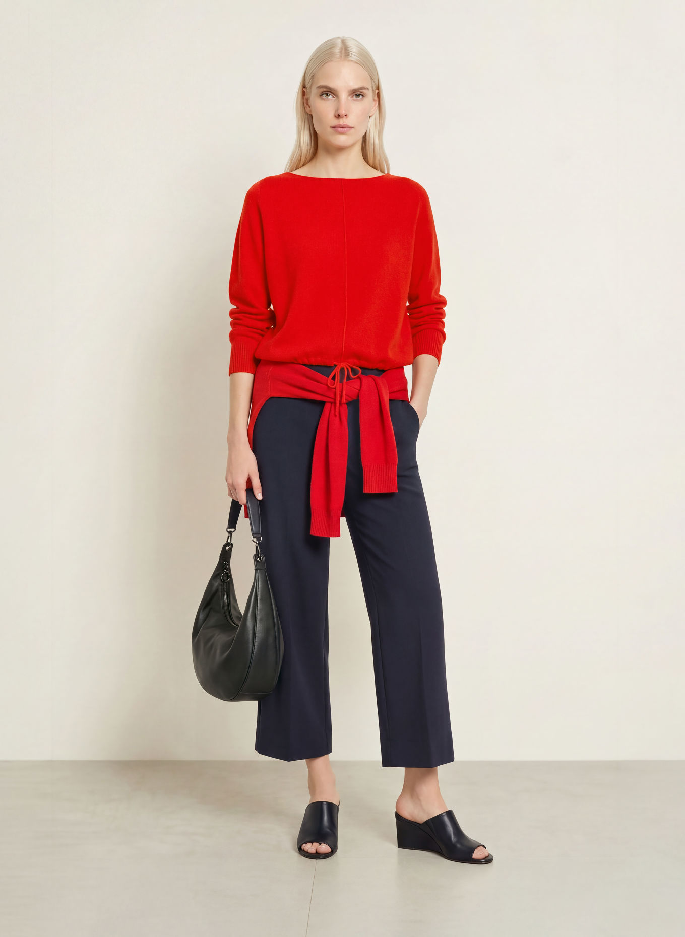 MILANO ITALY Cropped Sweater: RED