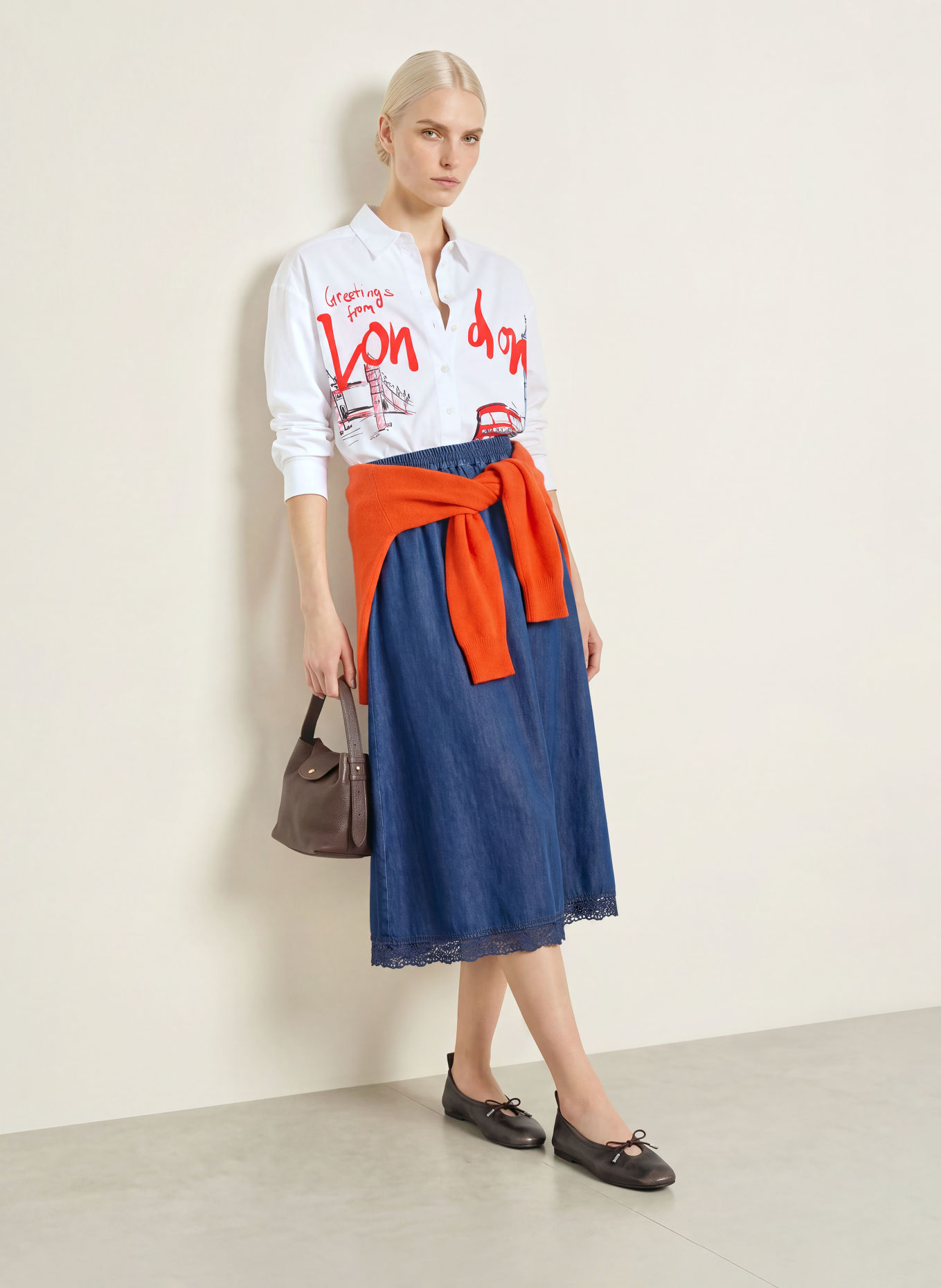 MILANO ITALY Chemisier: BLANC / ROUGE