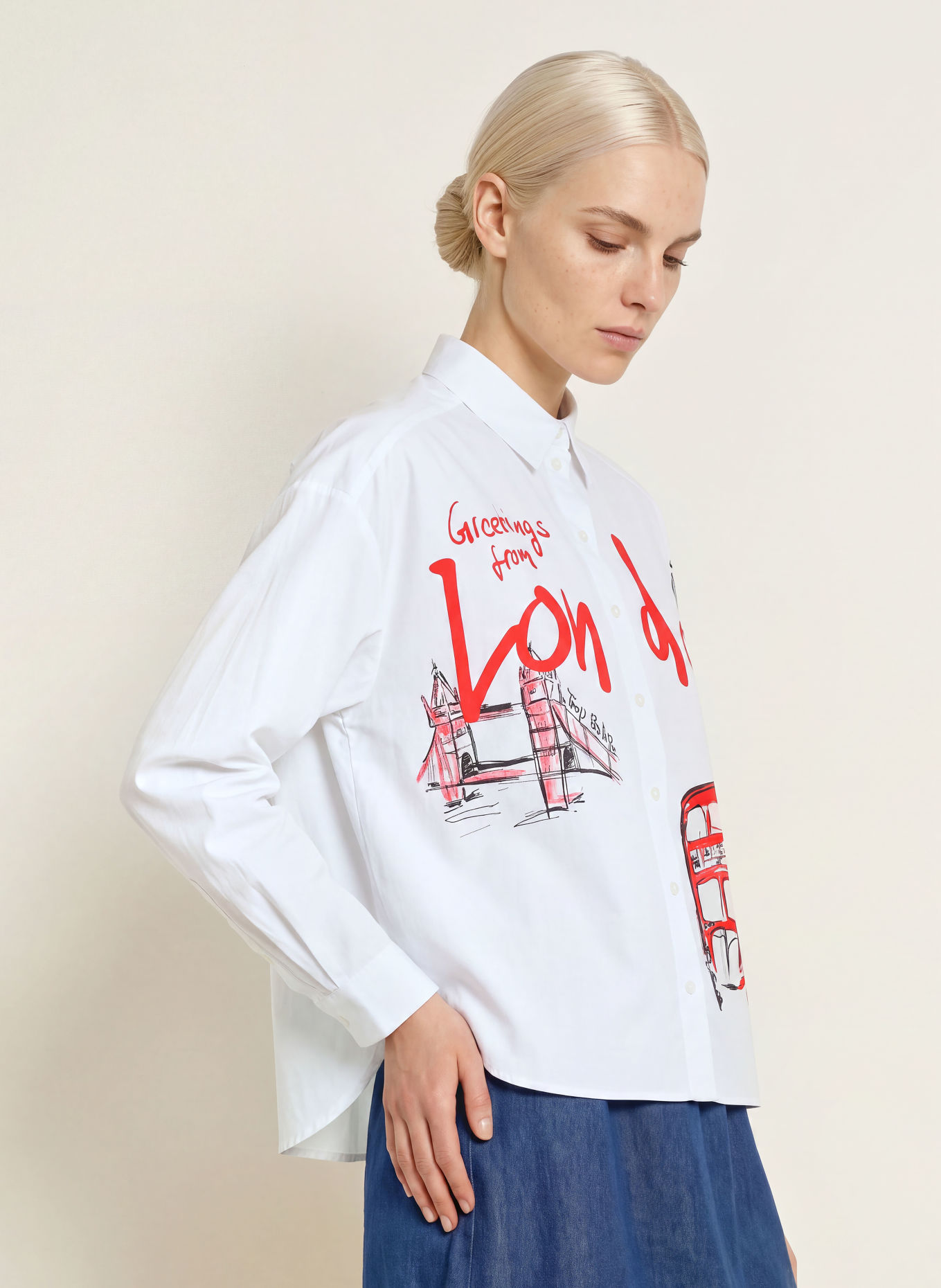 MILANO ITALY Chemisier: BLANC / ROUGE