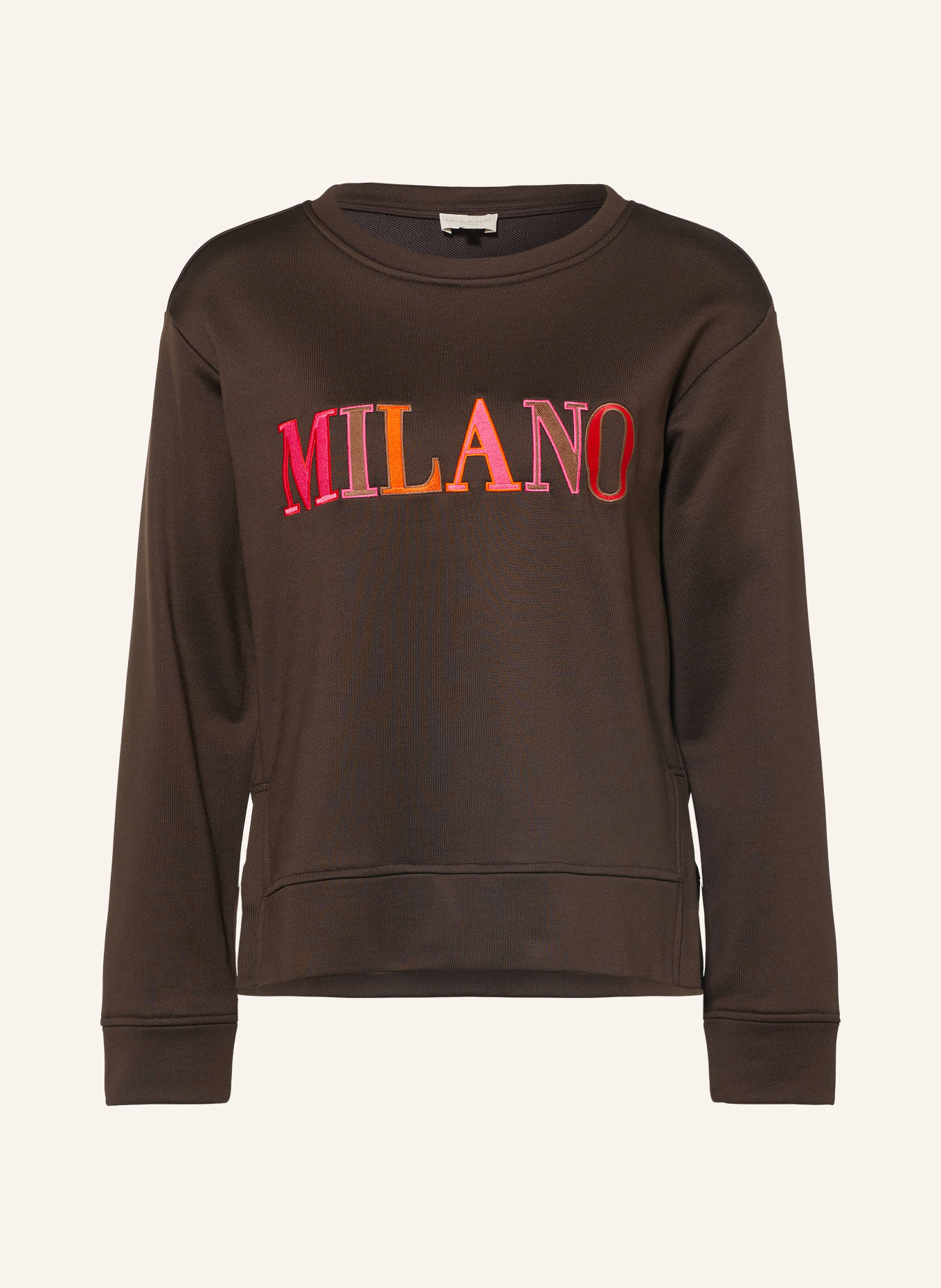 MILANO ITALY Sweatshirt: MARRON FONCÉ / ROSE FUCHSIA / ORANGE