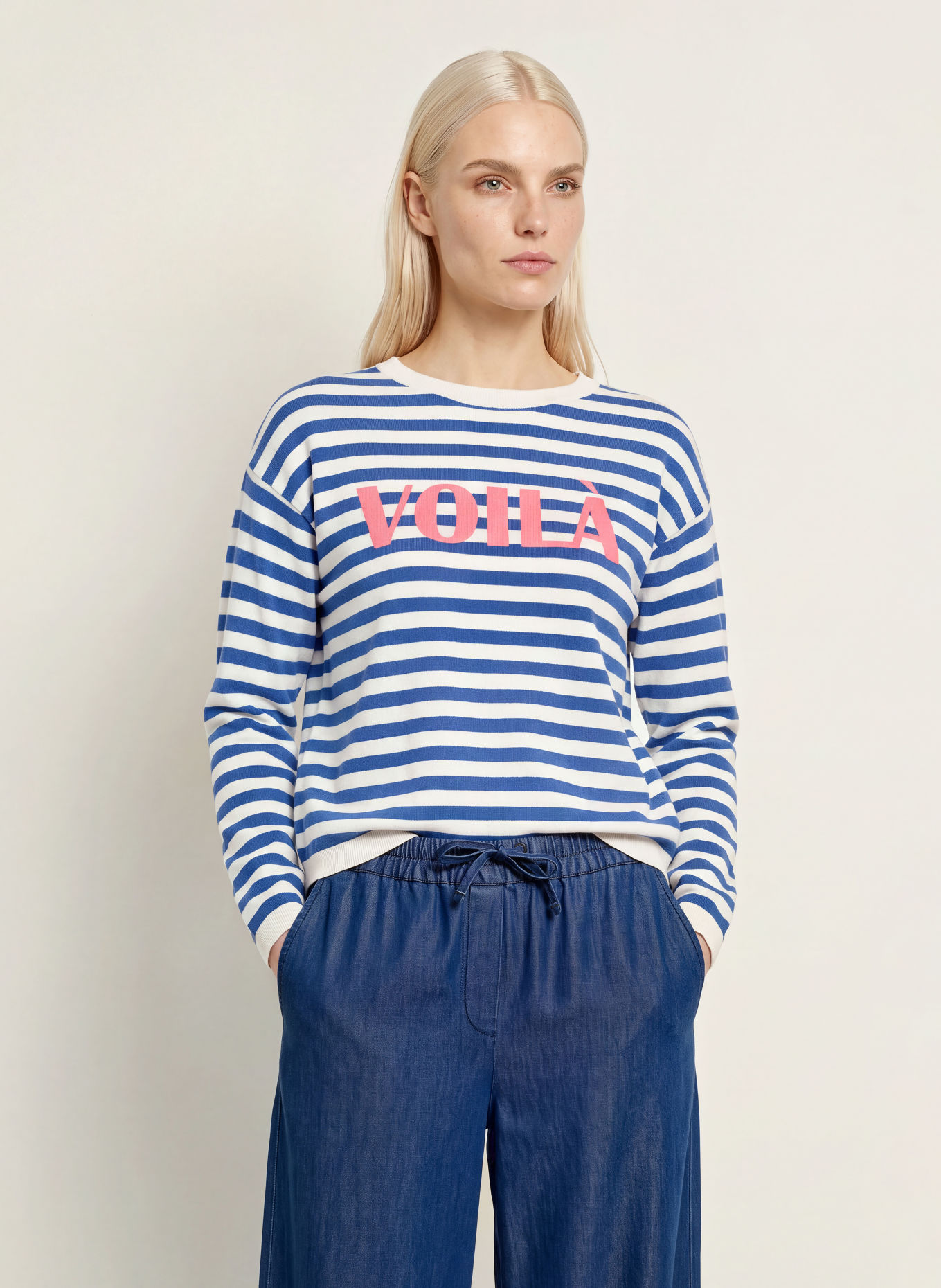 MILANO ITALY Trui: BLAUW / ROZE / WIT