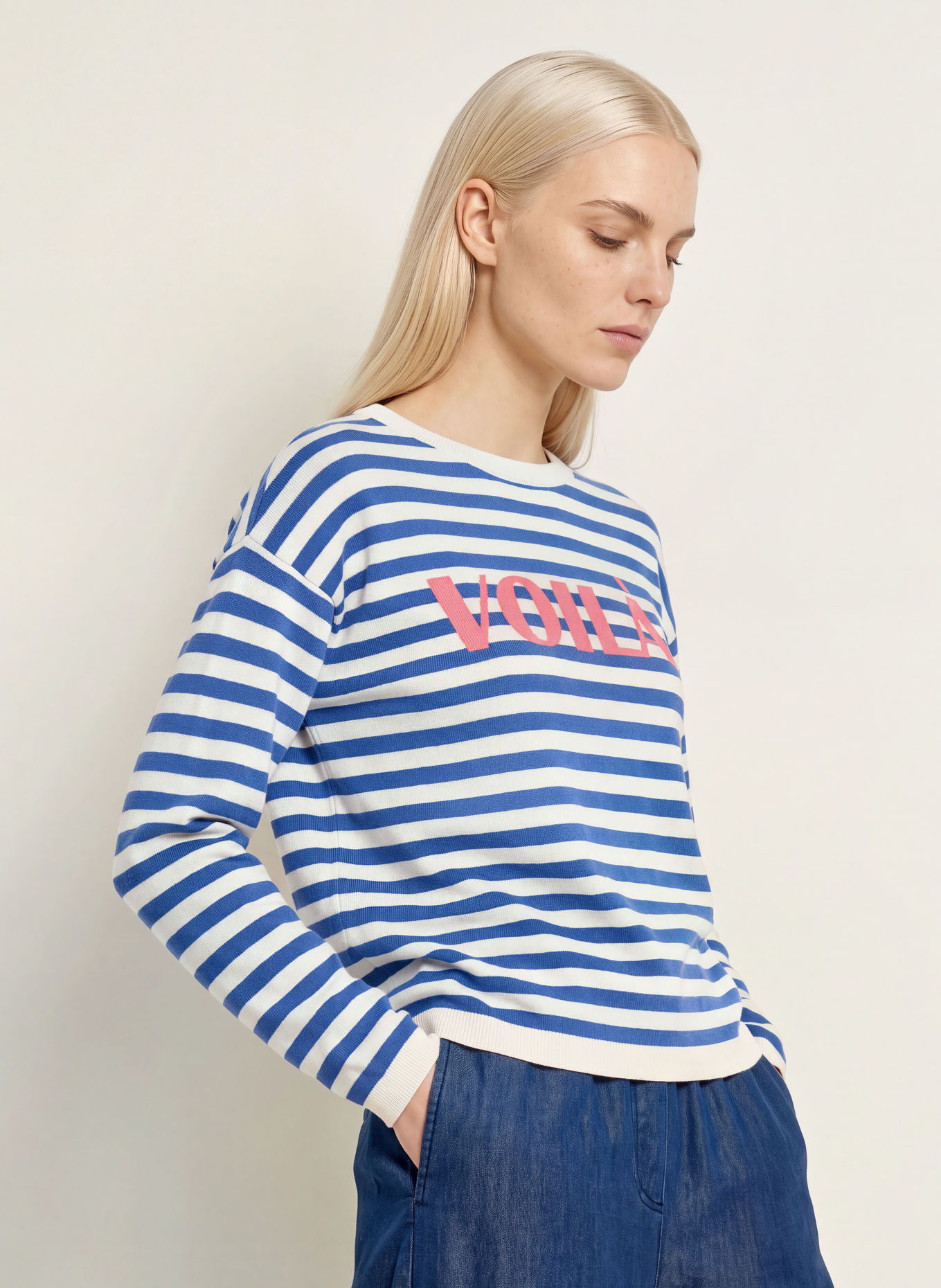 MILANO ITALY Trui: BLAUW / ROZE / WIT