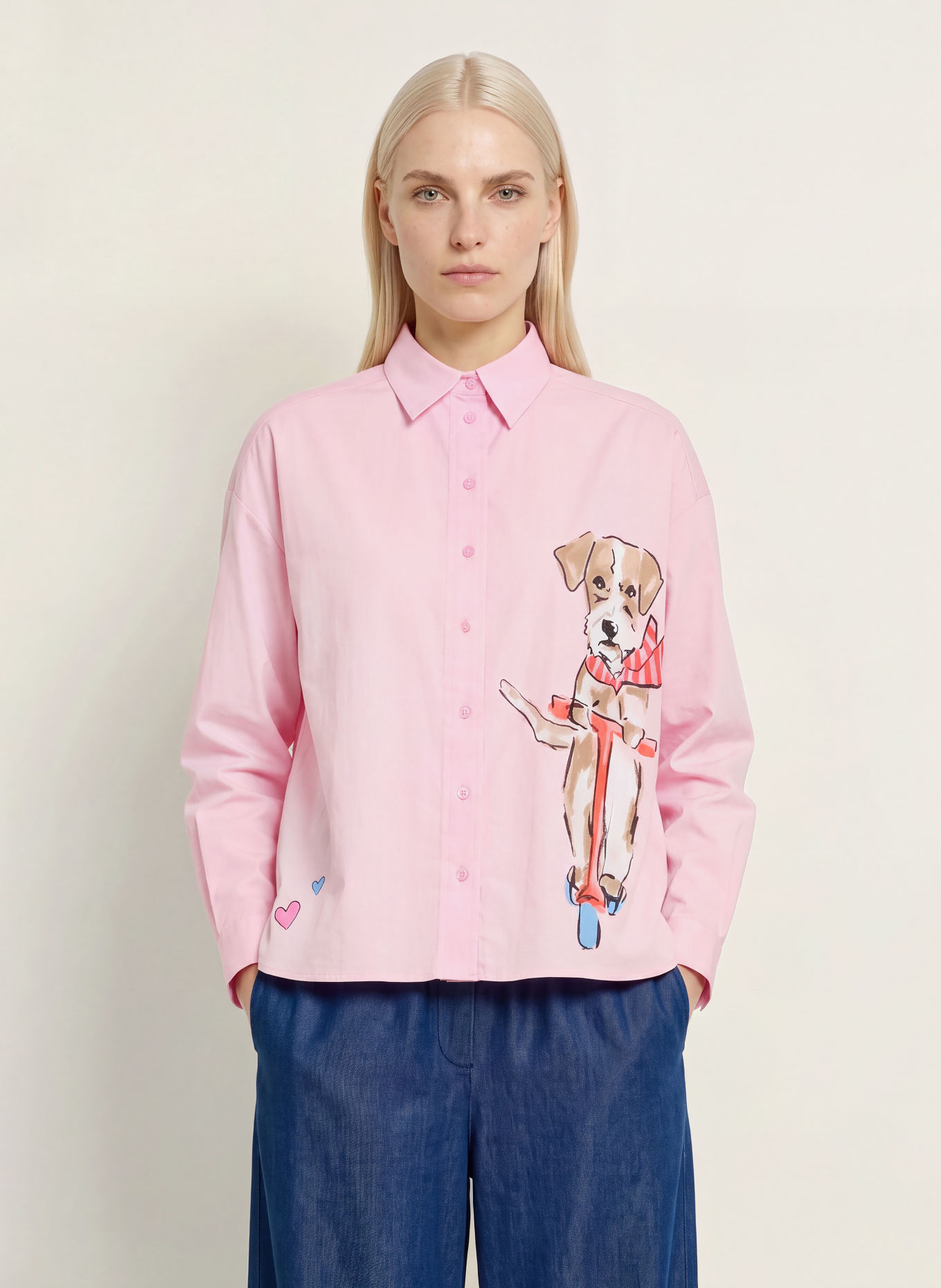 MILANO ITALY Skjortebluse: ROSA / BRUN / RØD