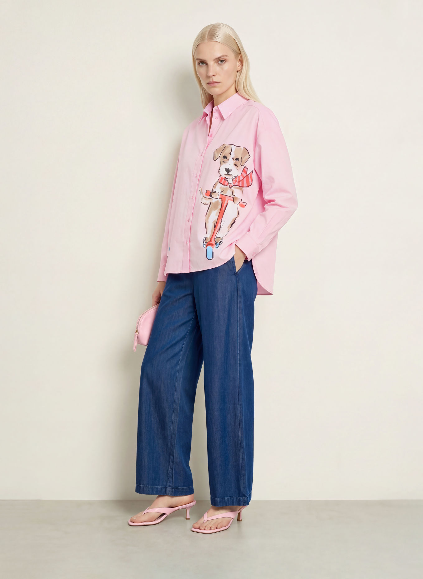 MILANO ITALY Skjortebluse: ROSA / BRUN / RØD