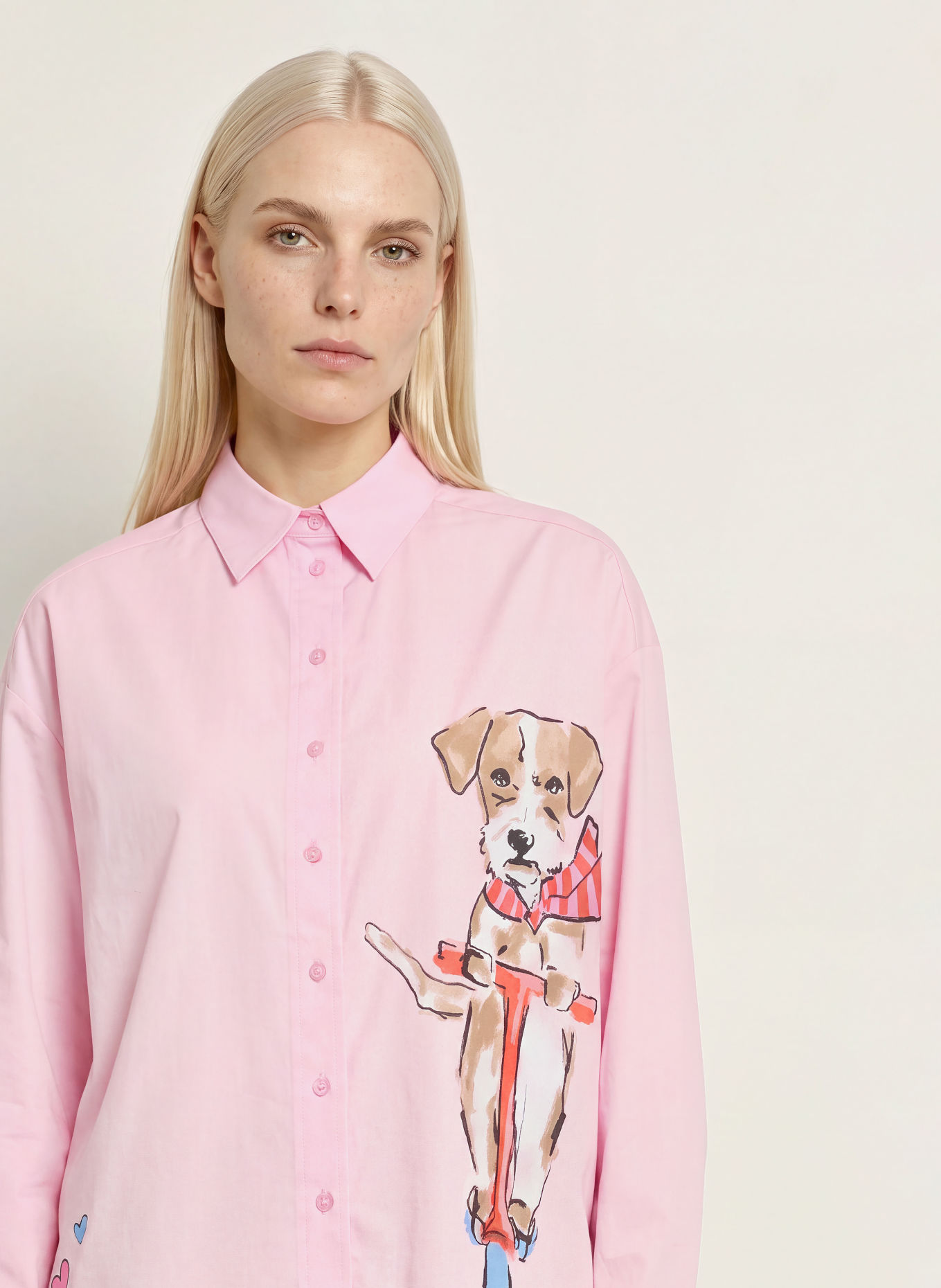 MILANO ITALY Skjortebluse: ROSA / BRUN / RØD