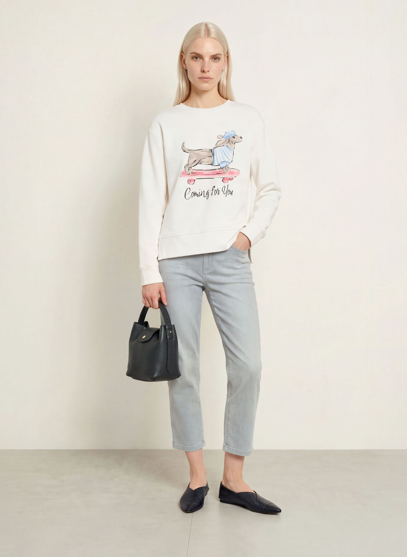 MILANO ITALY Sweatshirt: CRÈME / ROSE / BLEU CLAIR