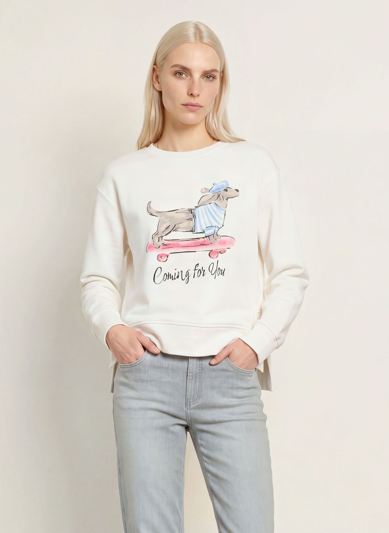 MILANO ITALY Sweatshirt: CRÈME / ROSE / BLEU CLAIR