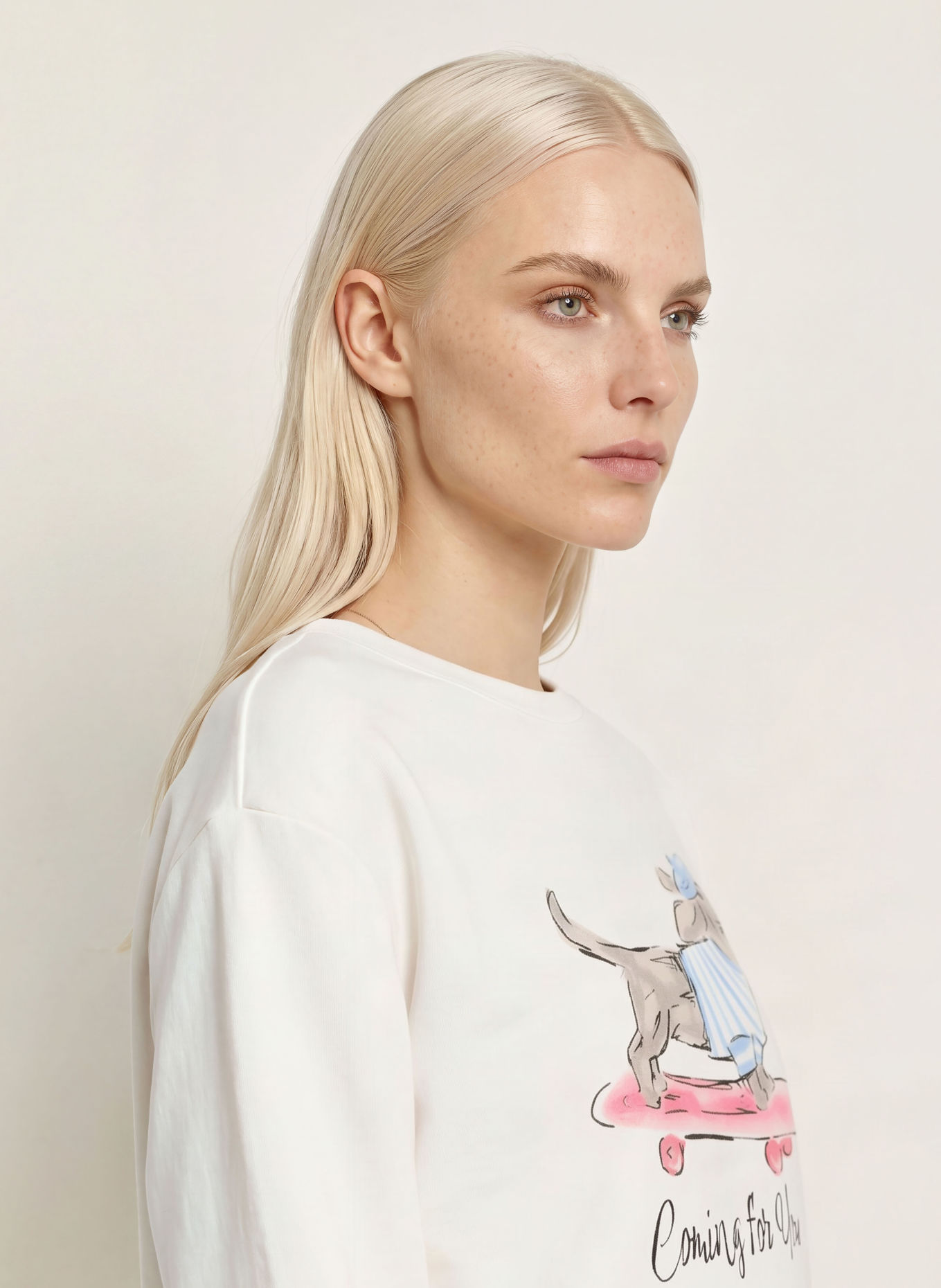 MILANO ITALY Sweatshirt: CRÈME / ROSE / BLEU CLAIR