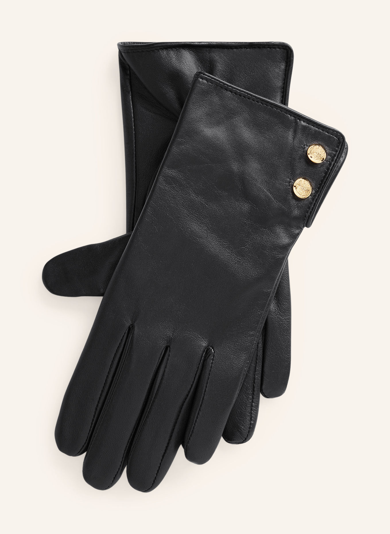 LAUREN RALPH LAUREN Lederhandschuhe: SCHWARZ