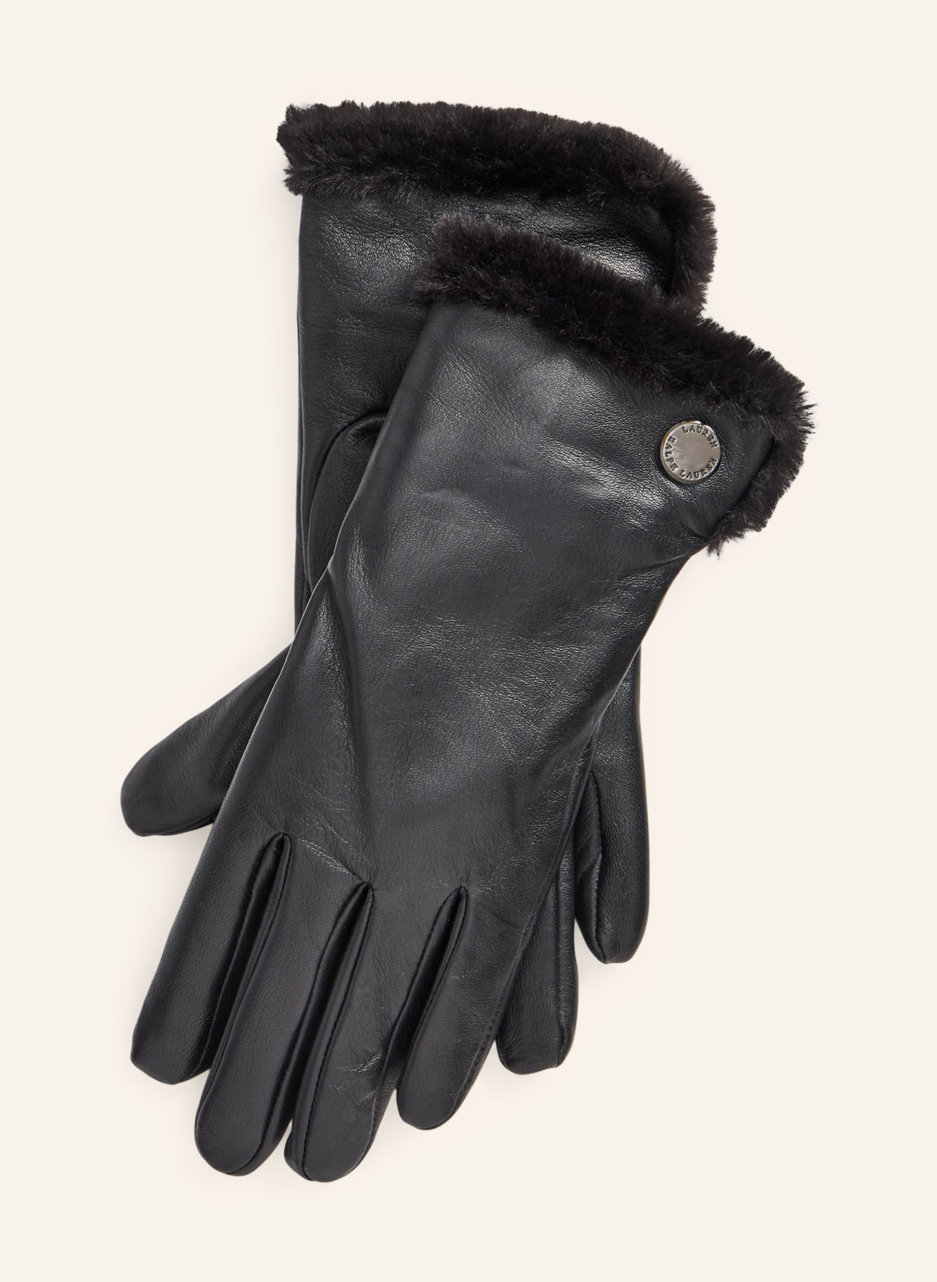 LAUREN RALPH LAUREN Lederhandschuhe: SCHWARZ