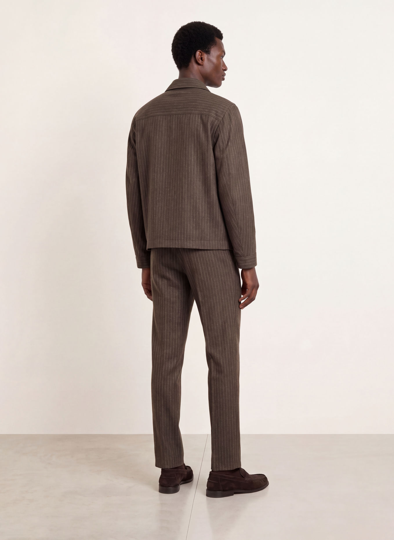 TIGER OF SWEDEN Broek TENSE Regular Fit: MARRON FONCÉ / ECRU