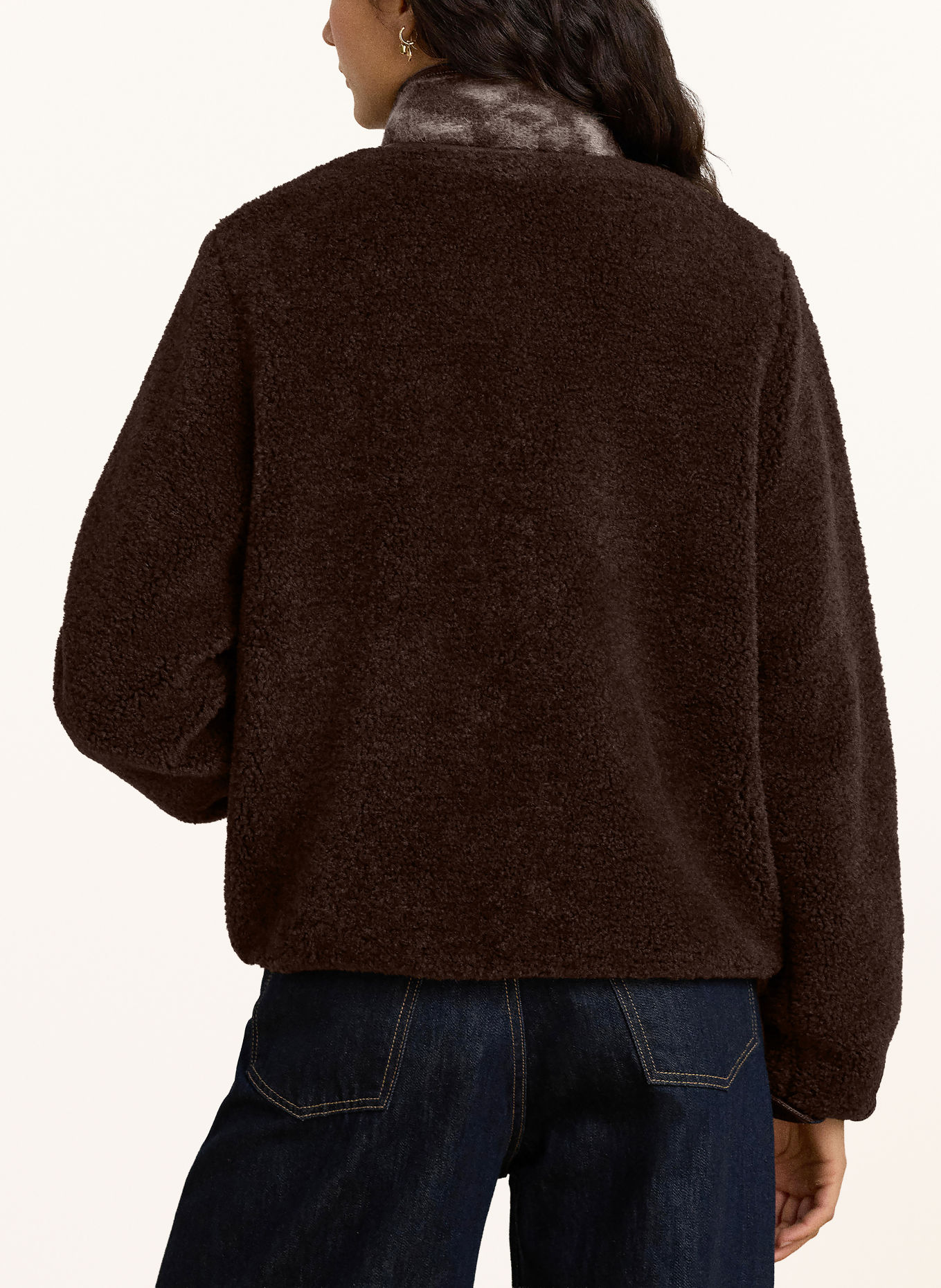 LAUREN RALPH LAUREN Plush Jacket: DARK BROWN