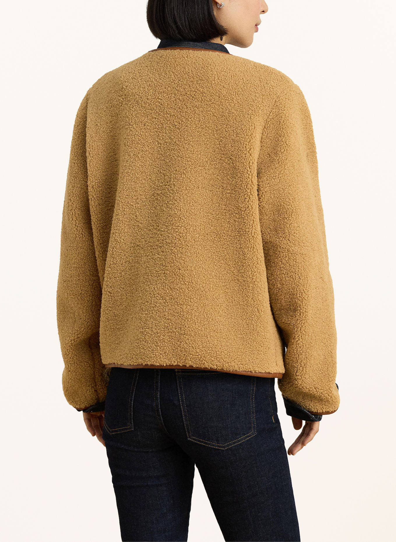 LAUREN RALPH LAUREN Veste en fourrure synthétique: CHAMEAU / MARRON FONCÉ