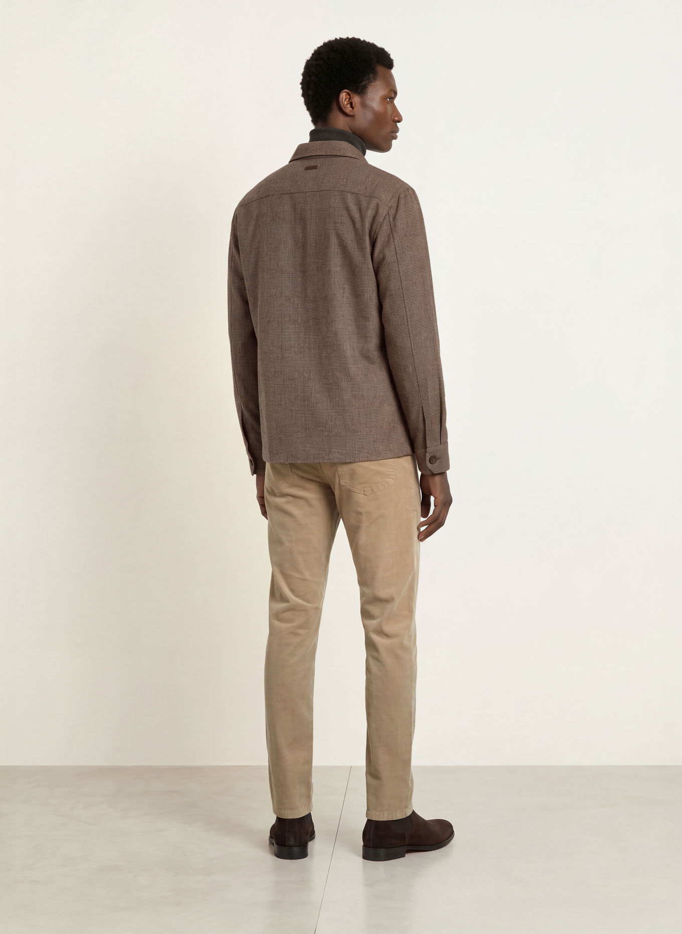 ETON Flanellen overshirt Comfort Fit: BRUIN / LICHTBRUIN
