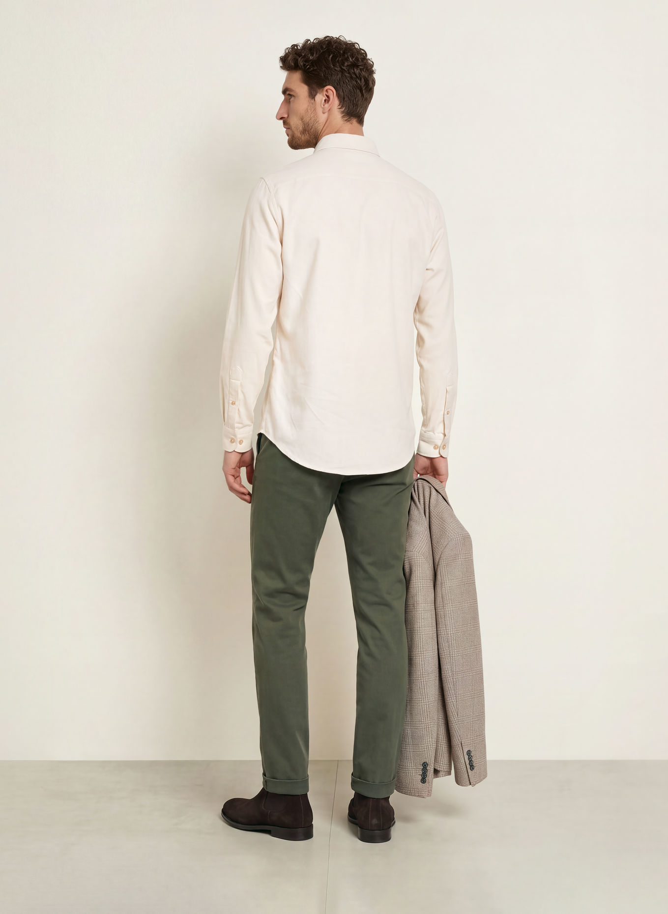ETON Flanellhemd Slim Fit: CREME