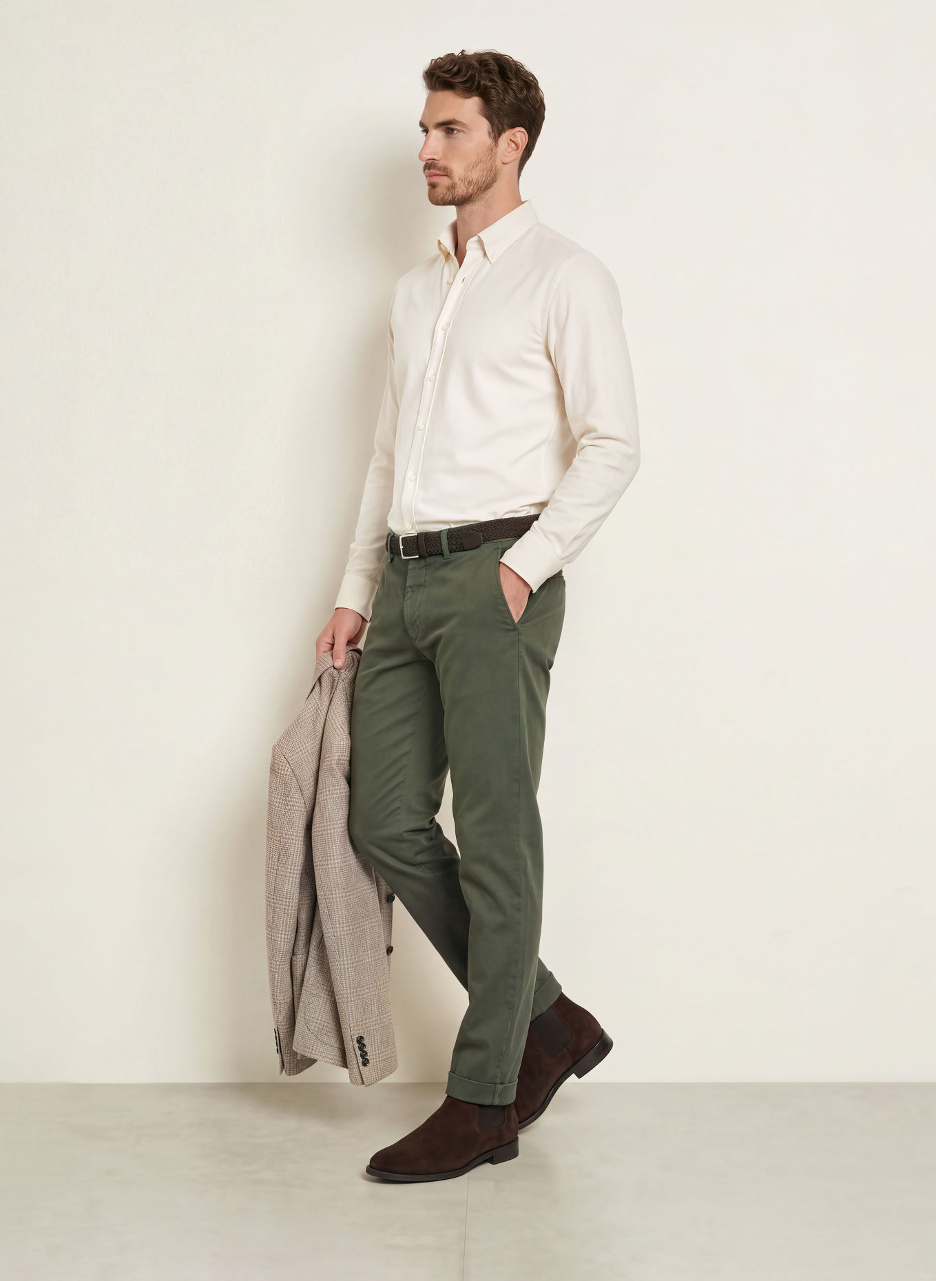 ETON Flanellhemd Slim Fit: CREME