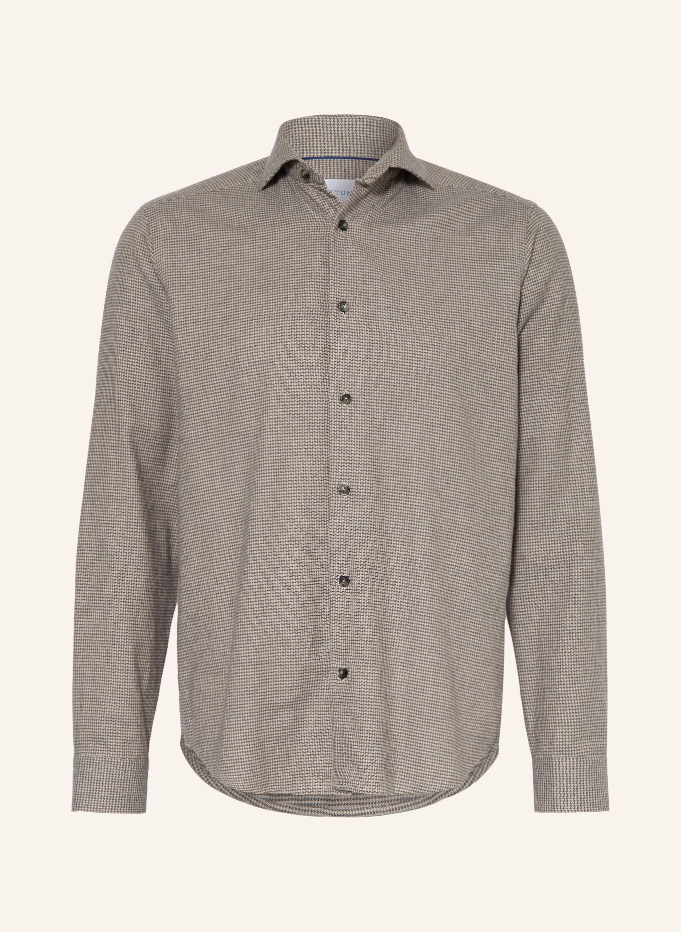 ETON Comfort Fit Flannel Shirt: GRAY / LIGHT GRAY