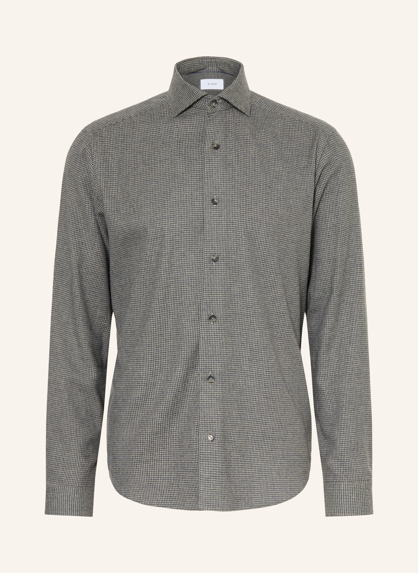 ETON Chemise en flanelle coupe Comfort Fit: OLIVE / BLEU FONCÉ