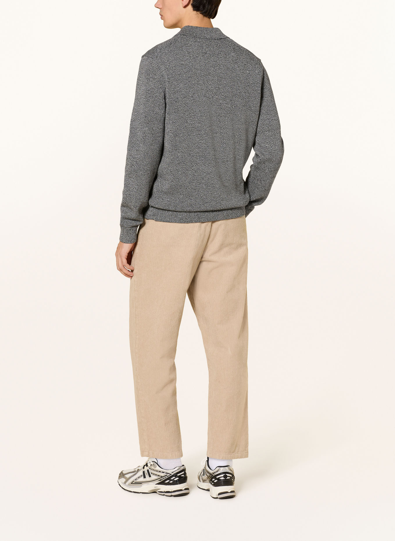 ARMEDANGELS Knit polo shirt: BLACK / WHITE