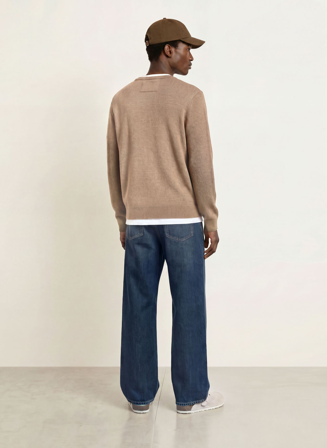 ARMEDANGELS ALVAARIO Sweater: BEIGE / WHITE